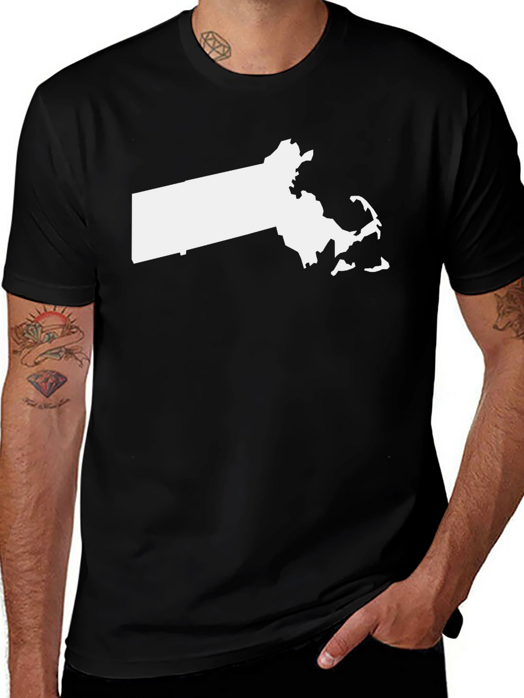 Massachusetts State Pride T-Shirt - Black