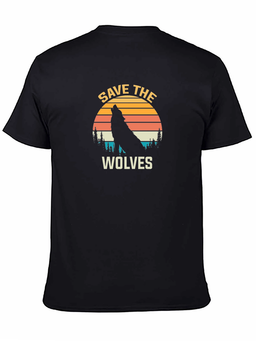 Save The Wolves Graphic Tee - Black