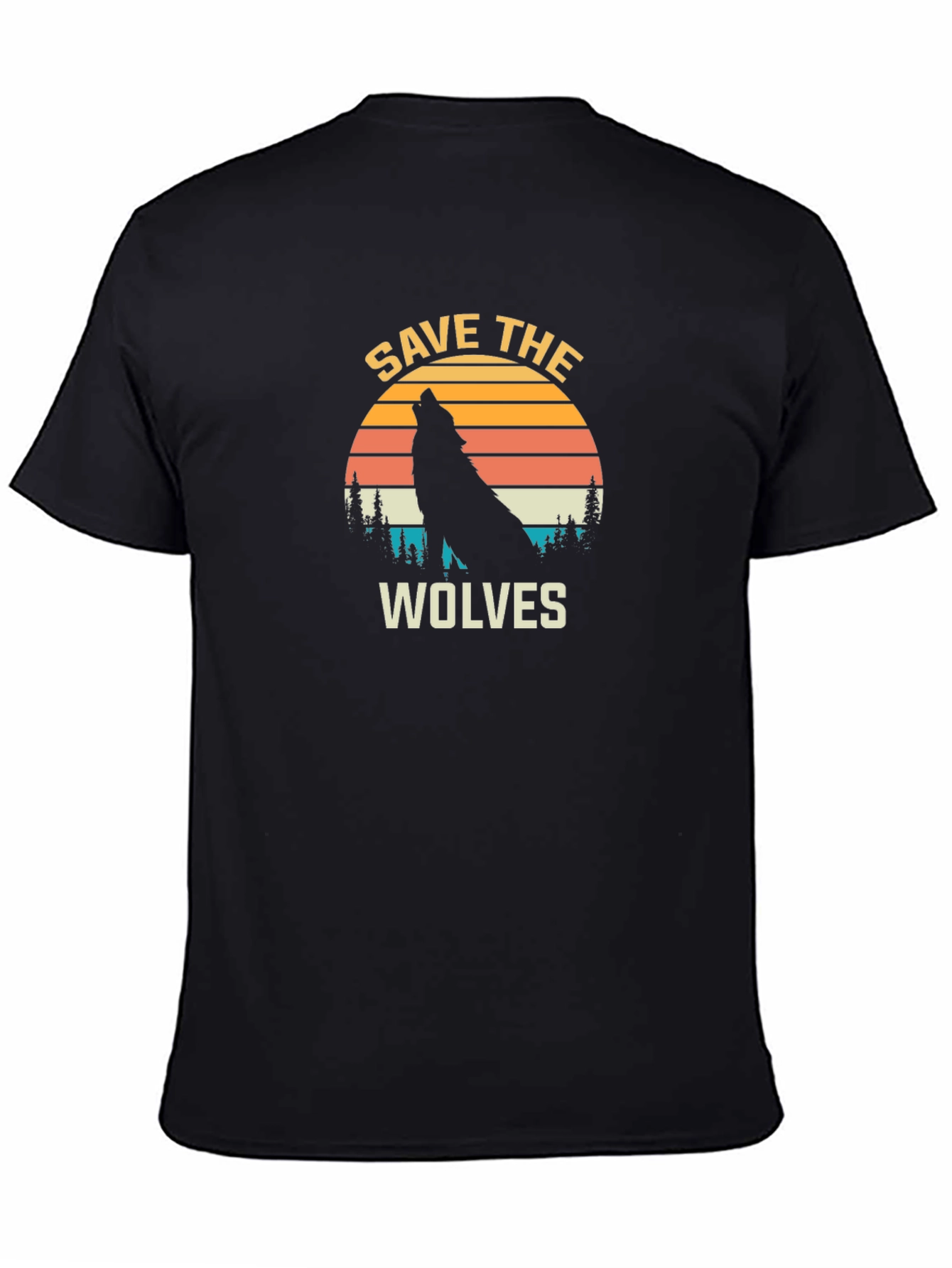 Save The Wolves Graphic Tee - Black