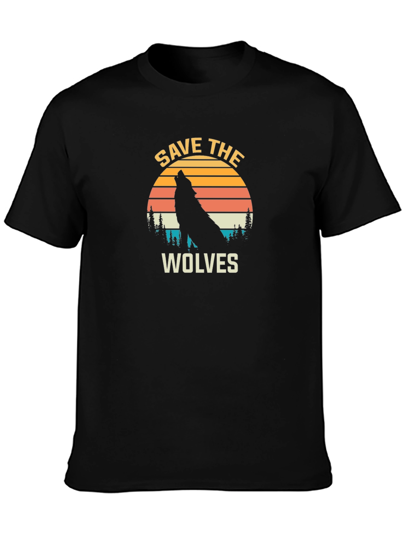 Save The Wolves Graphic Tee - Black
