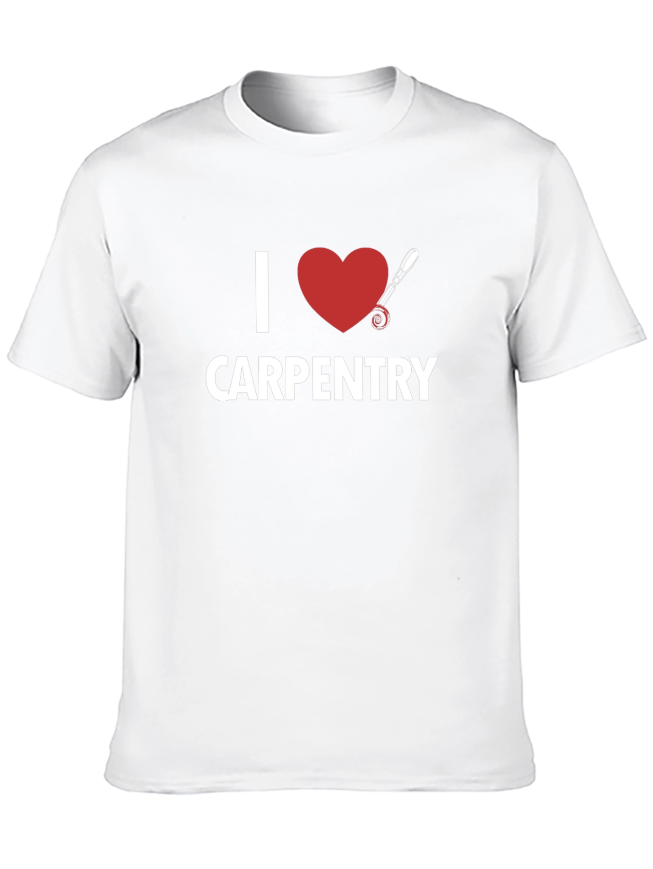 I Love Carpentry T-Shirt - Black Cotton Tee