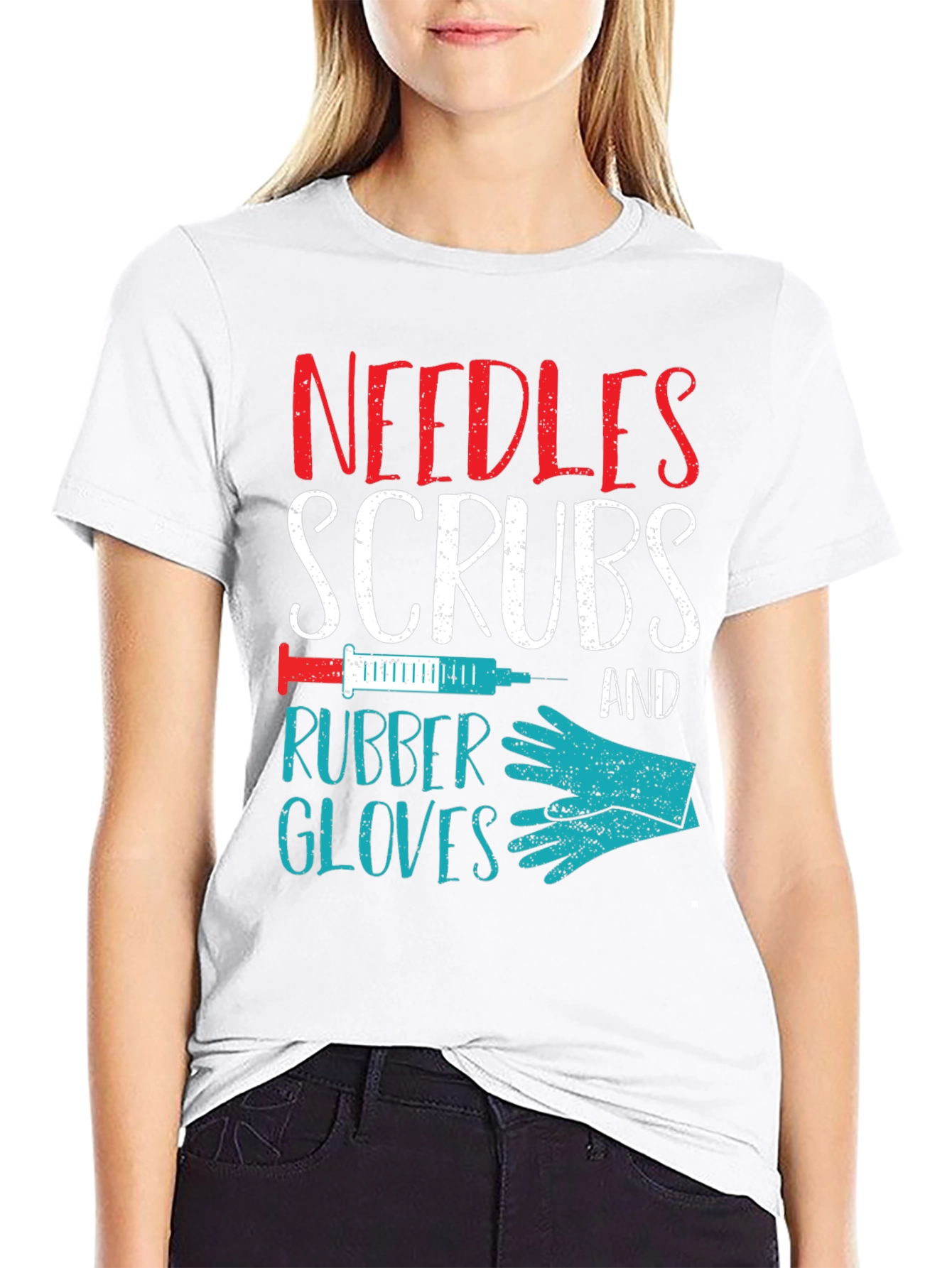 Needles Scrubs & Rubber Gloves Nurse T-Shirt