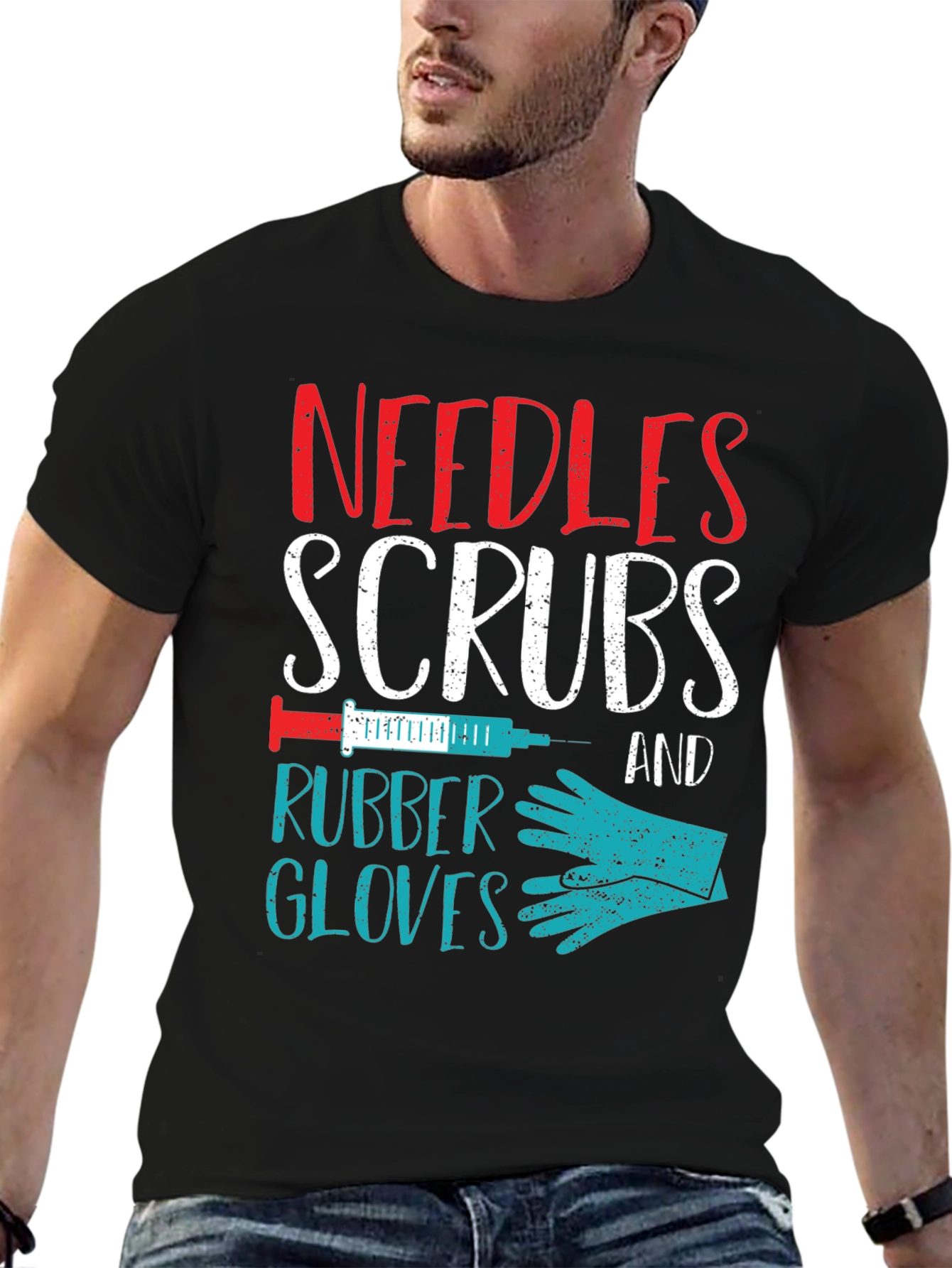Needles Scrubs & Rubber Gloves Nurse T-Shirt