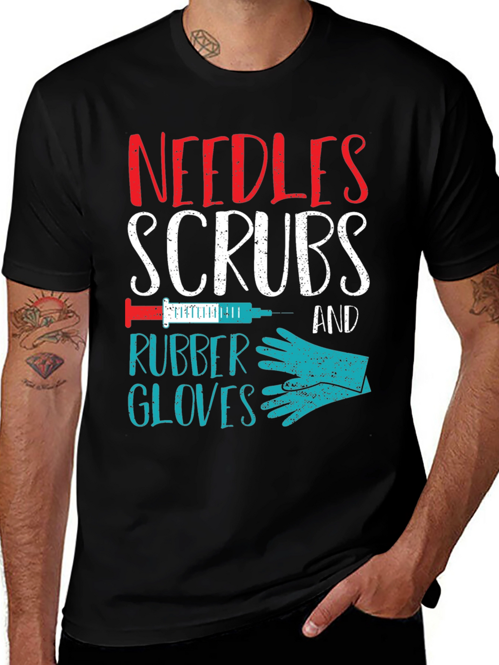 Needles Scrubs & Rubber Gloves Nurse T-Shirt