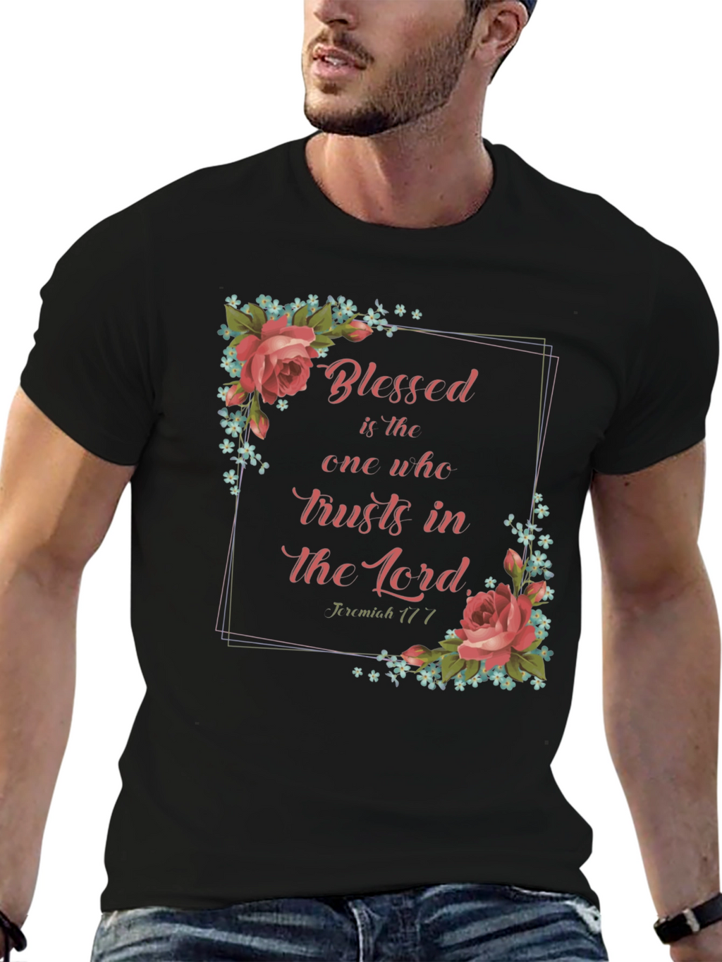 Blessed Trust T-Shirt - Floral Design