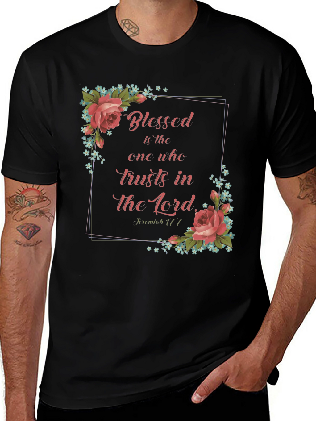 Blessed Trust T-Shirt - Floral Design