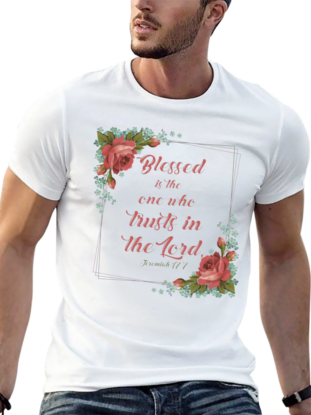 Blessed Trust T-Shirt - Floral Design