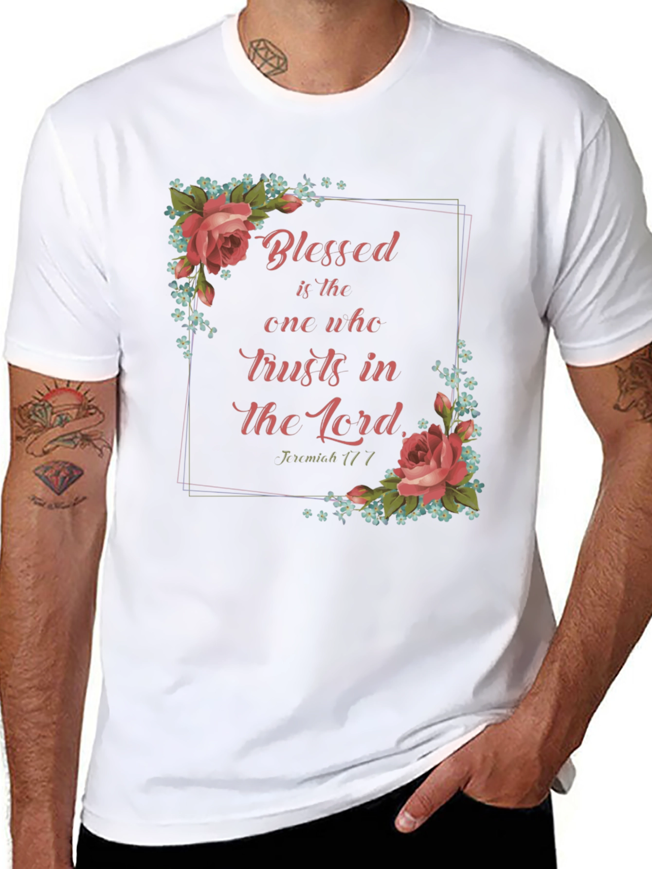 Blessed Trust T-Shirt - Floral Design