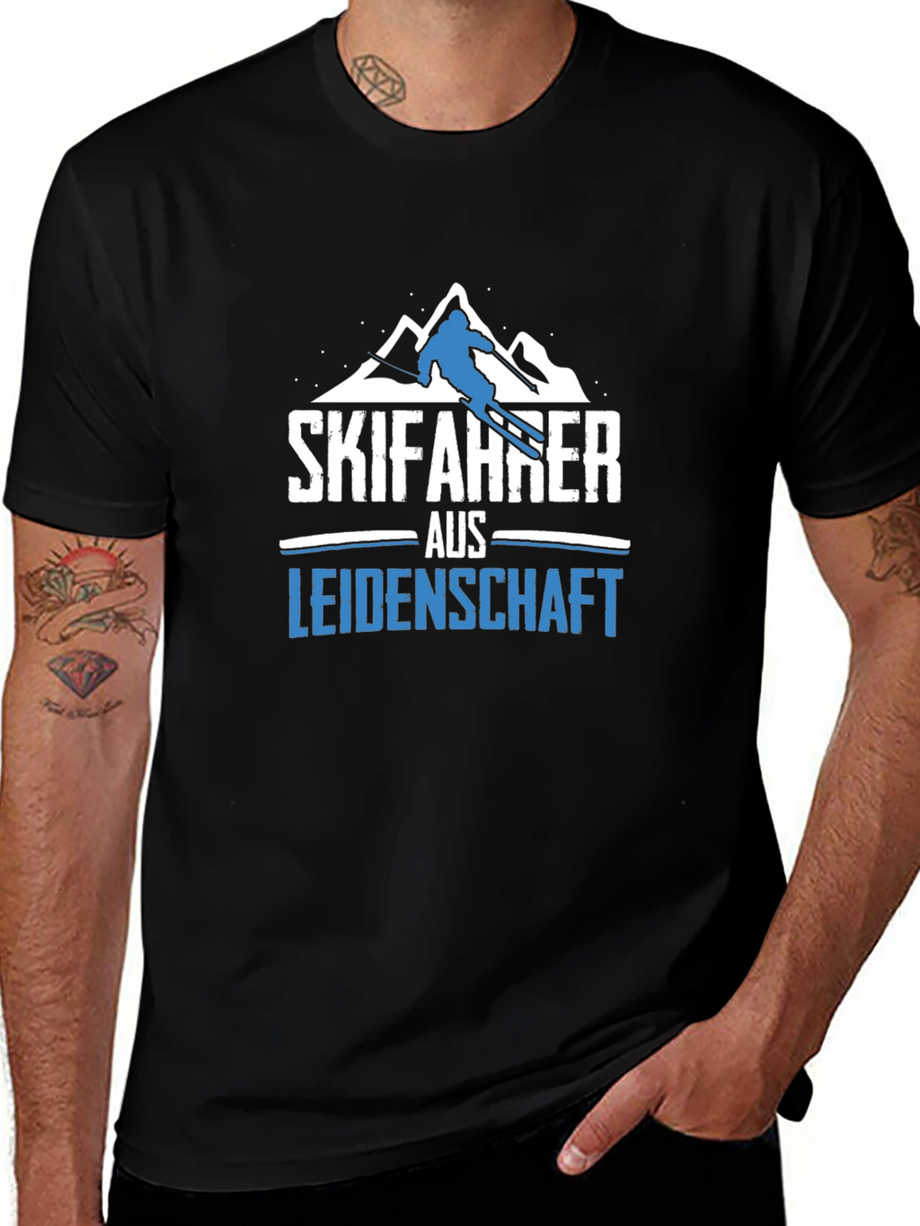 Skifahrer aus Leidenschaft Black T-Shirt