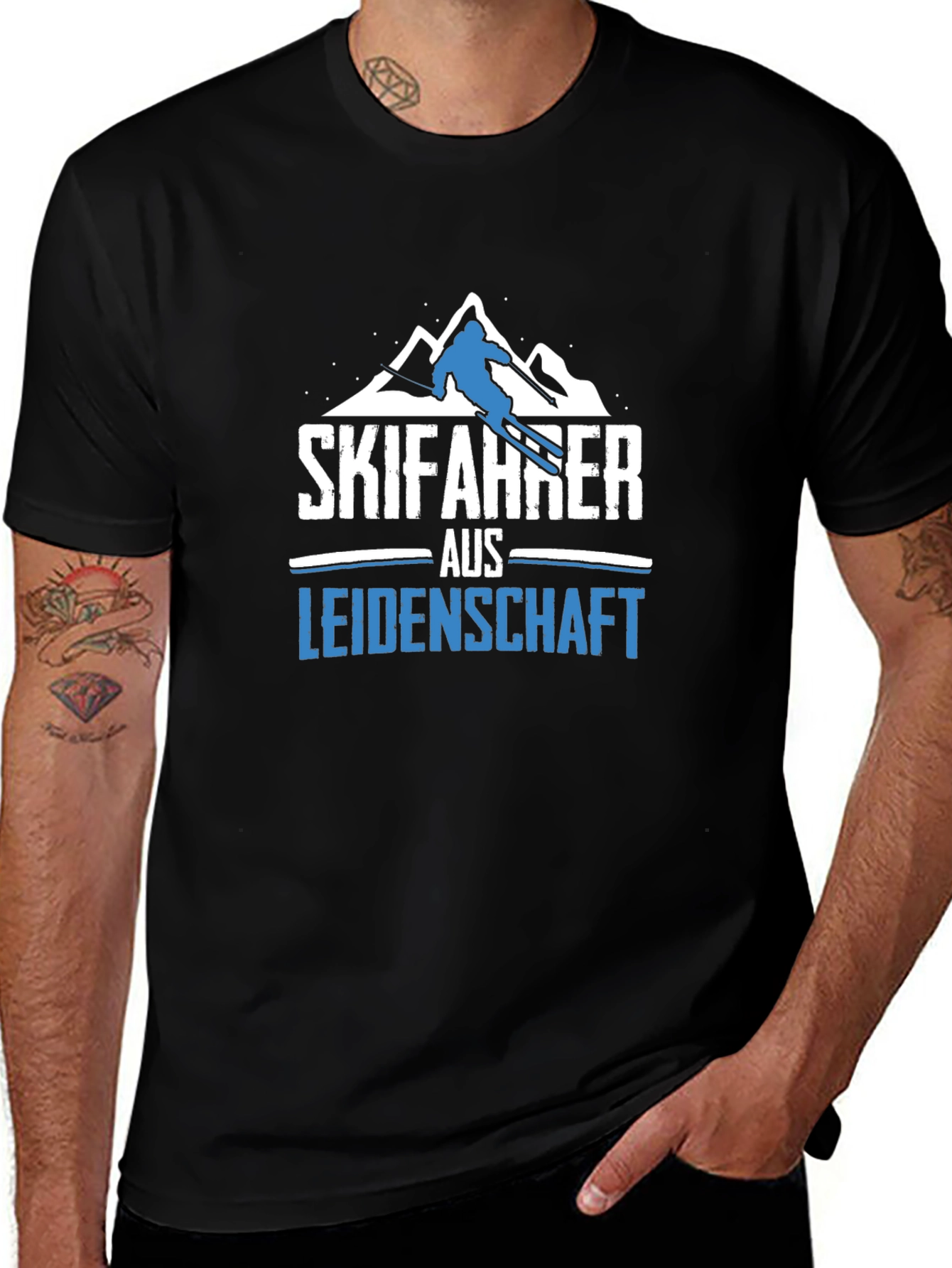Skifahrer aus Leidenschaft Black T-Shirt