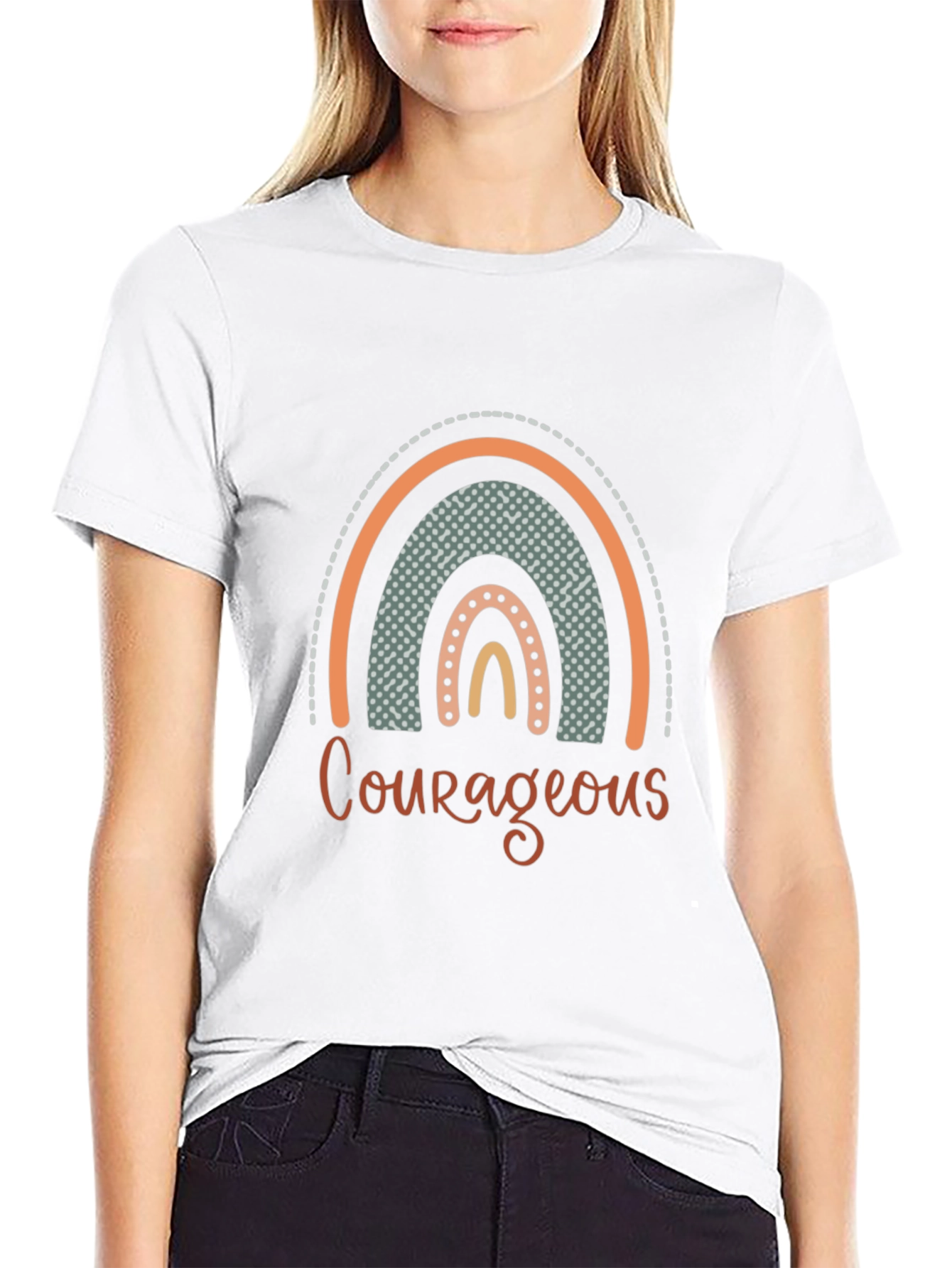 Courageous Rainbow Graphic T-Shirt - Black