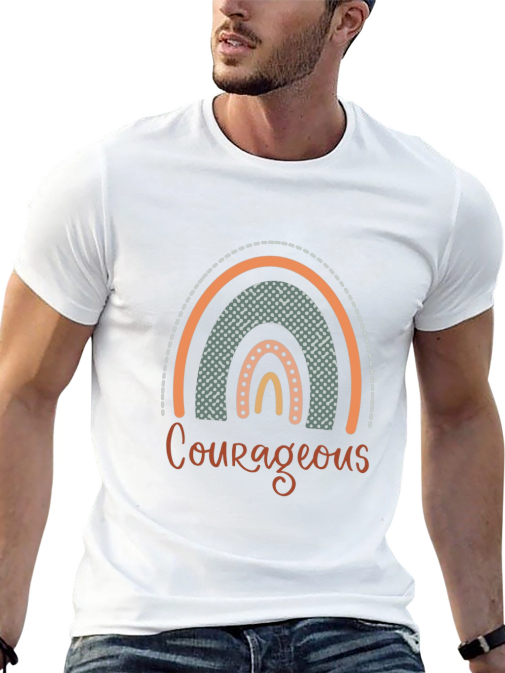 Courageous Rainbow Graphic T-Shirt - Black