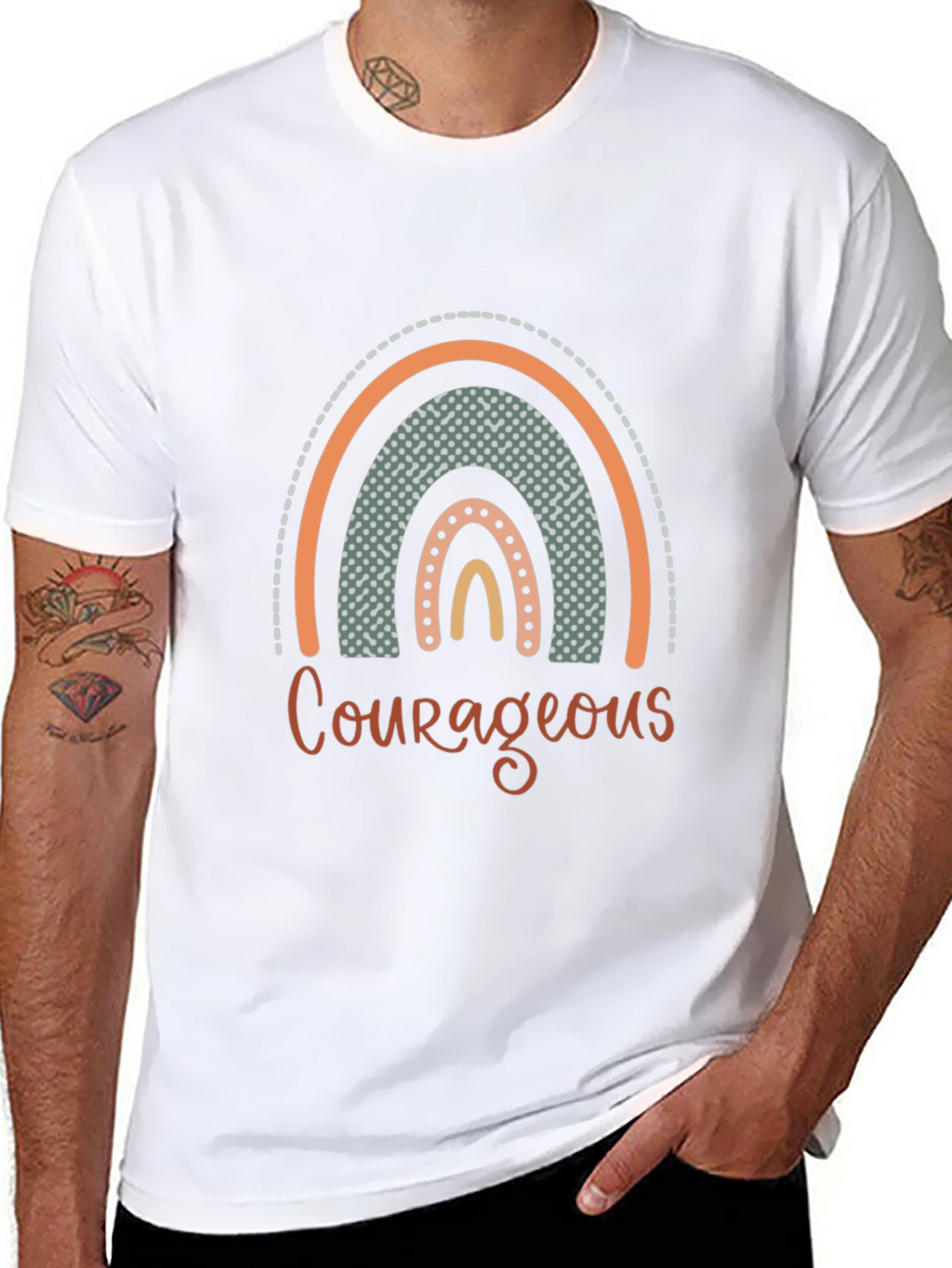 Courageous Rainbow Graphic T-Shirt - Black
