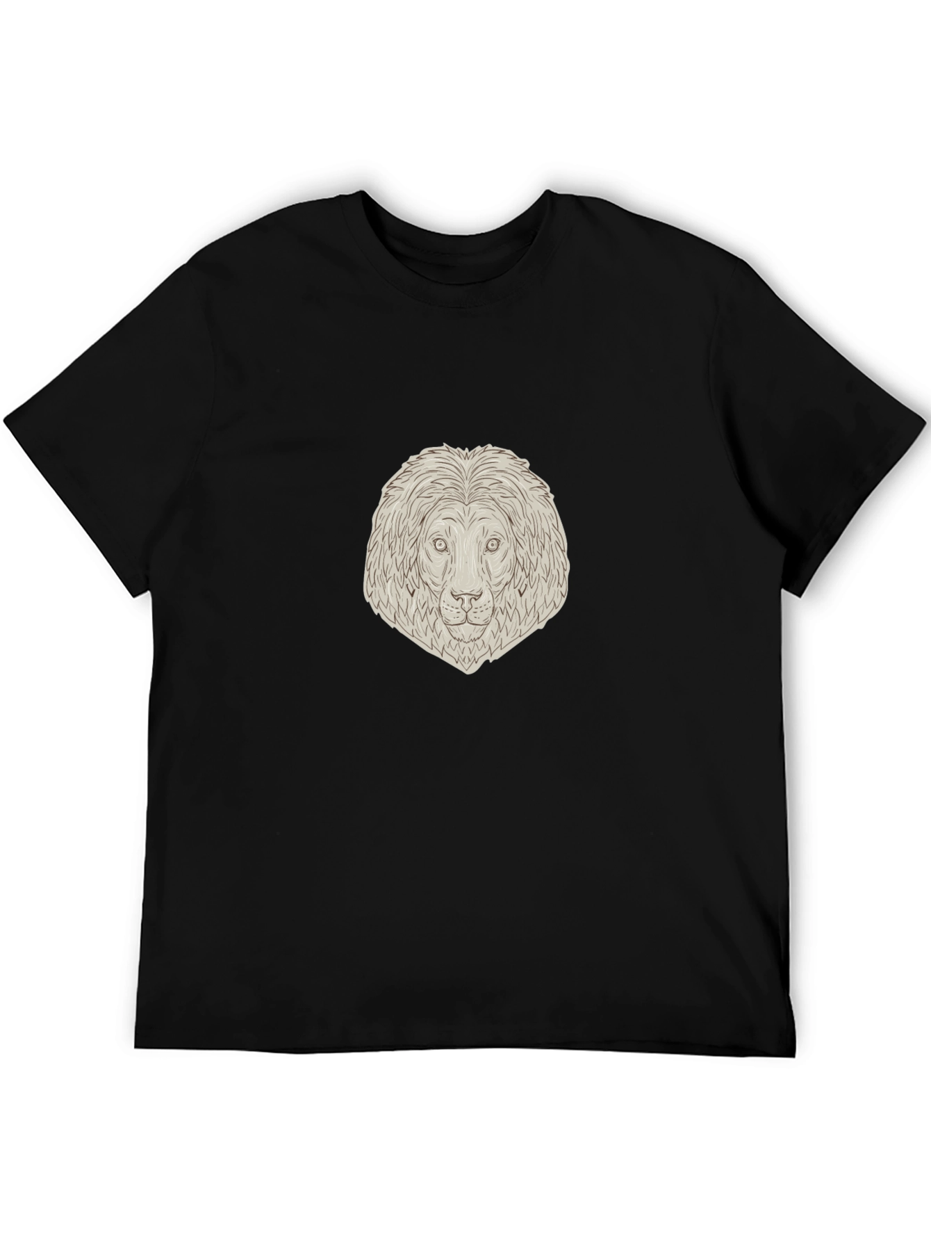 Lion Head Graphic Tee - Unisex Black T-Shirt
