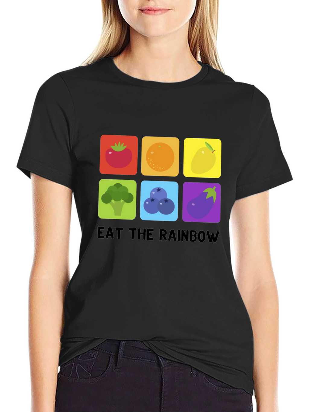 Eat the Rainbow Graphic Tee - Healthy Food Shirt