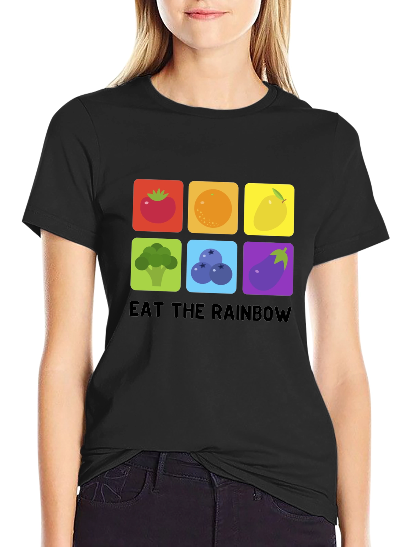 Eat the Rainbow Graphic Tee - Healthy Food Shirt