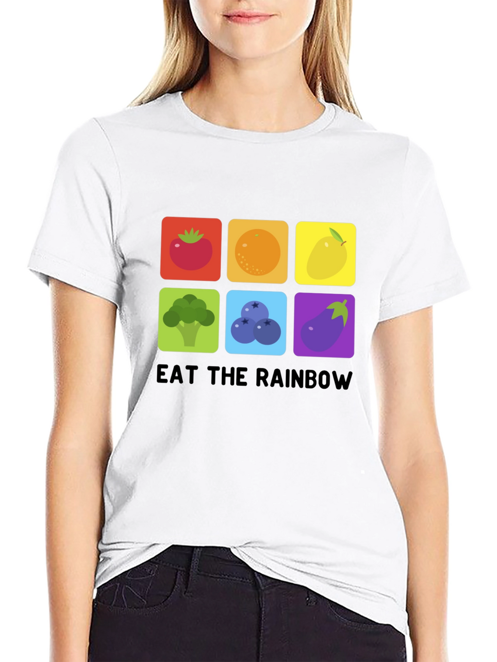 Eat the Rainbow Graphic Tee - Healthy Food Shirt