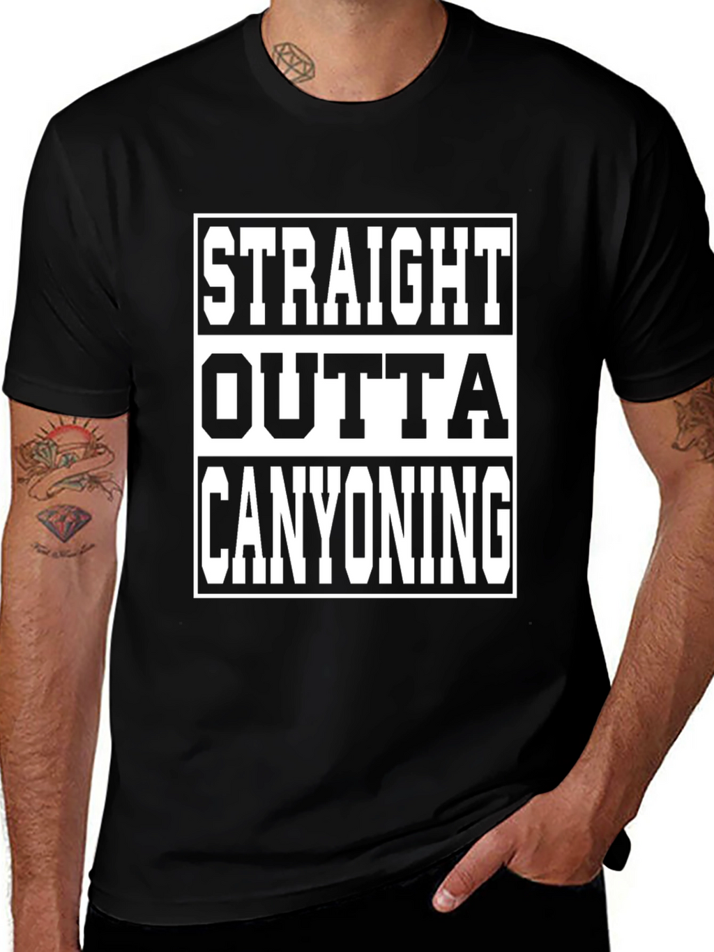 Straight Outta Canyoning Graphic Tee - Black