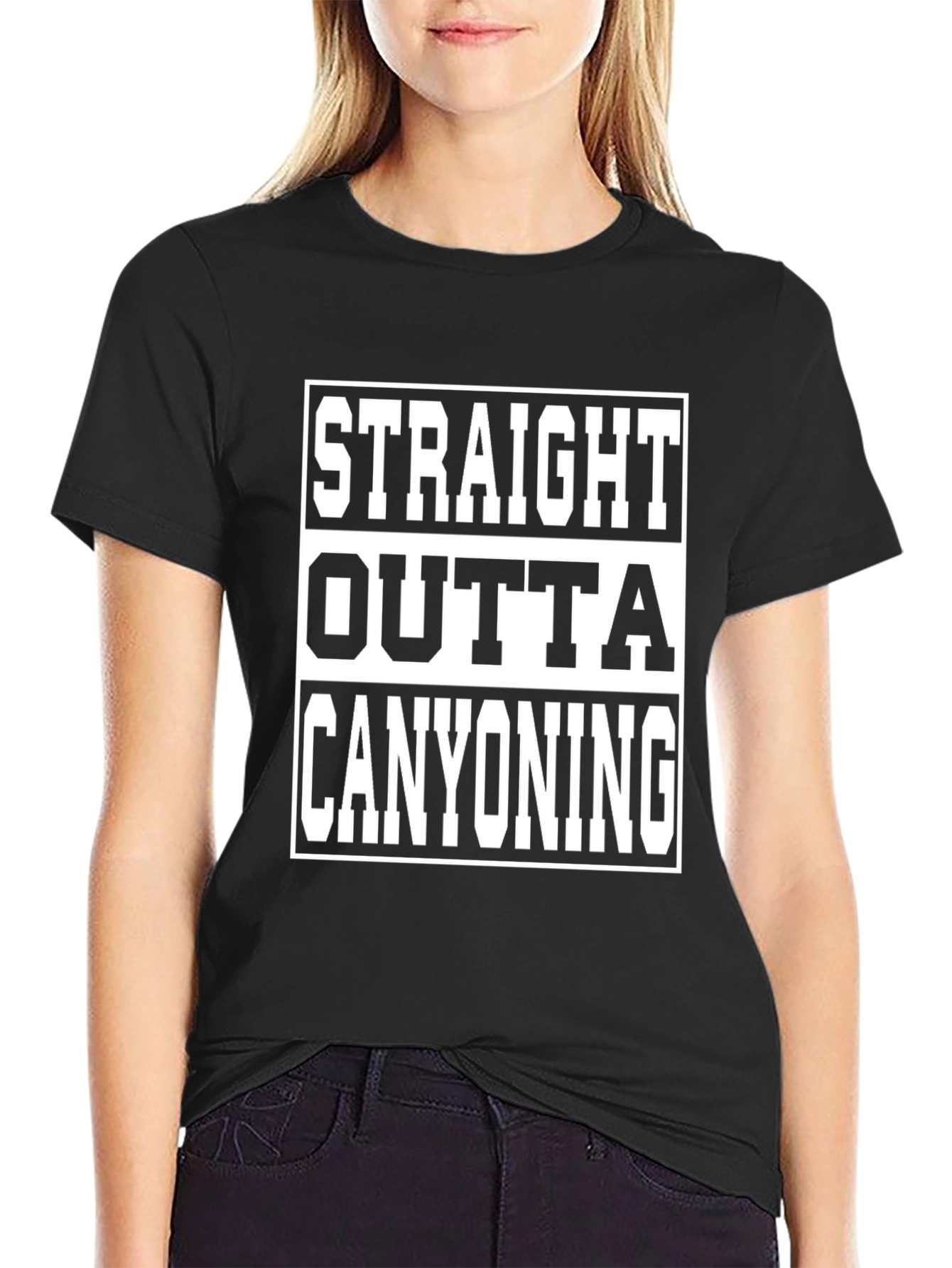 Straight Outta Canyoning Graphic Tee - Black