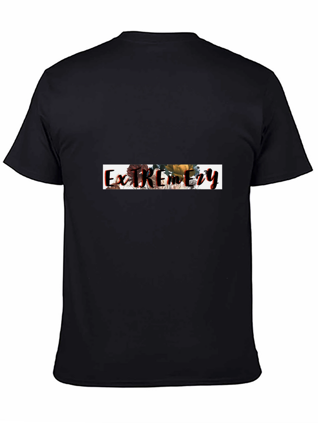 Floral Extremity Graphic Black T-Shirt