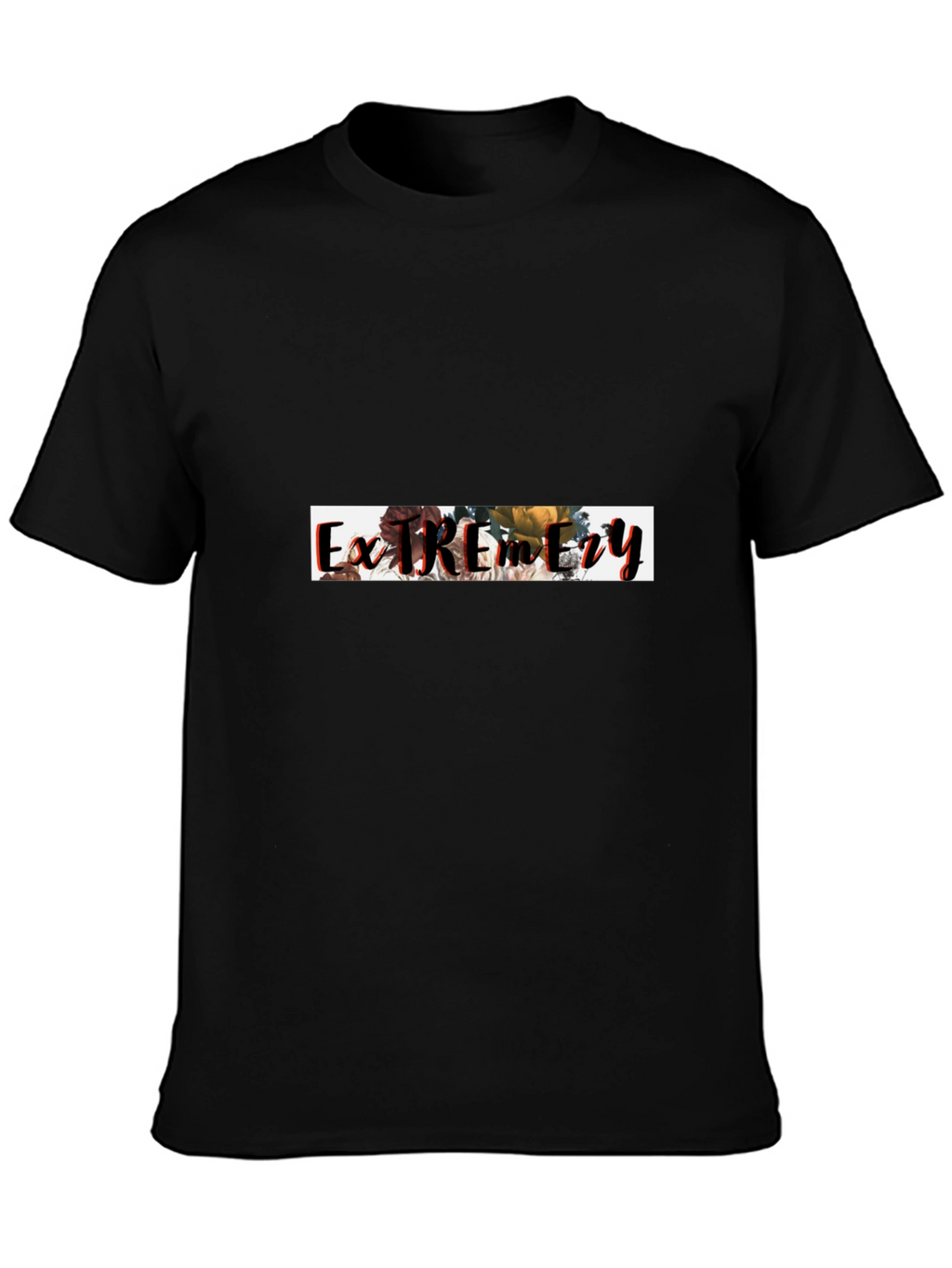 Floral Extremity Graphic Black T-Shirt
