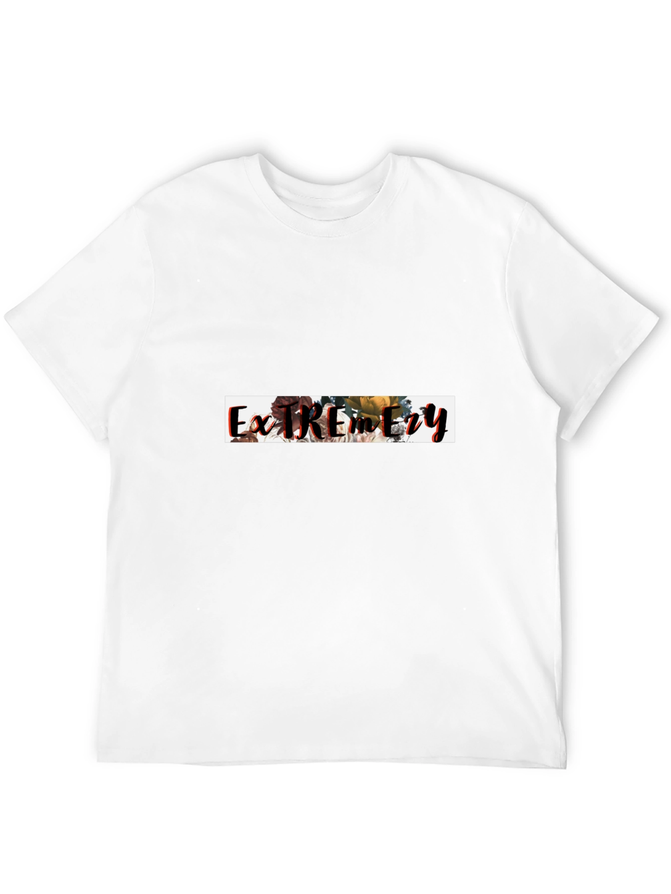 Floral Extremity Graphic Black T-Shirt