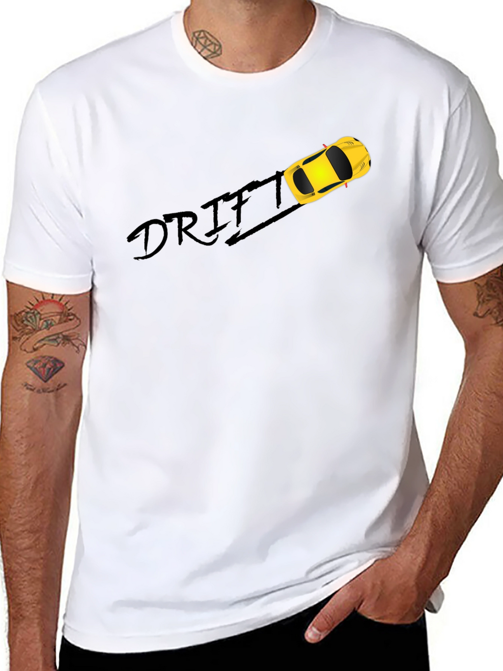 Drift Car Graphic Black T-Shirt