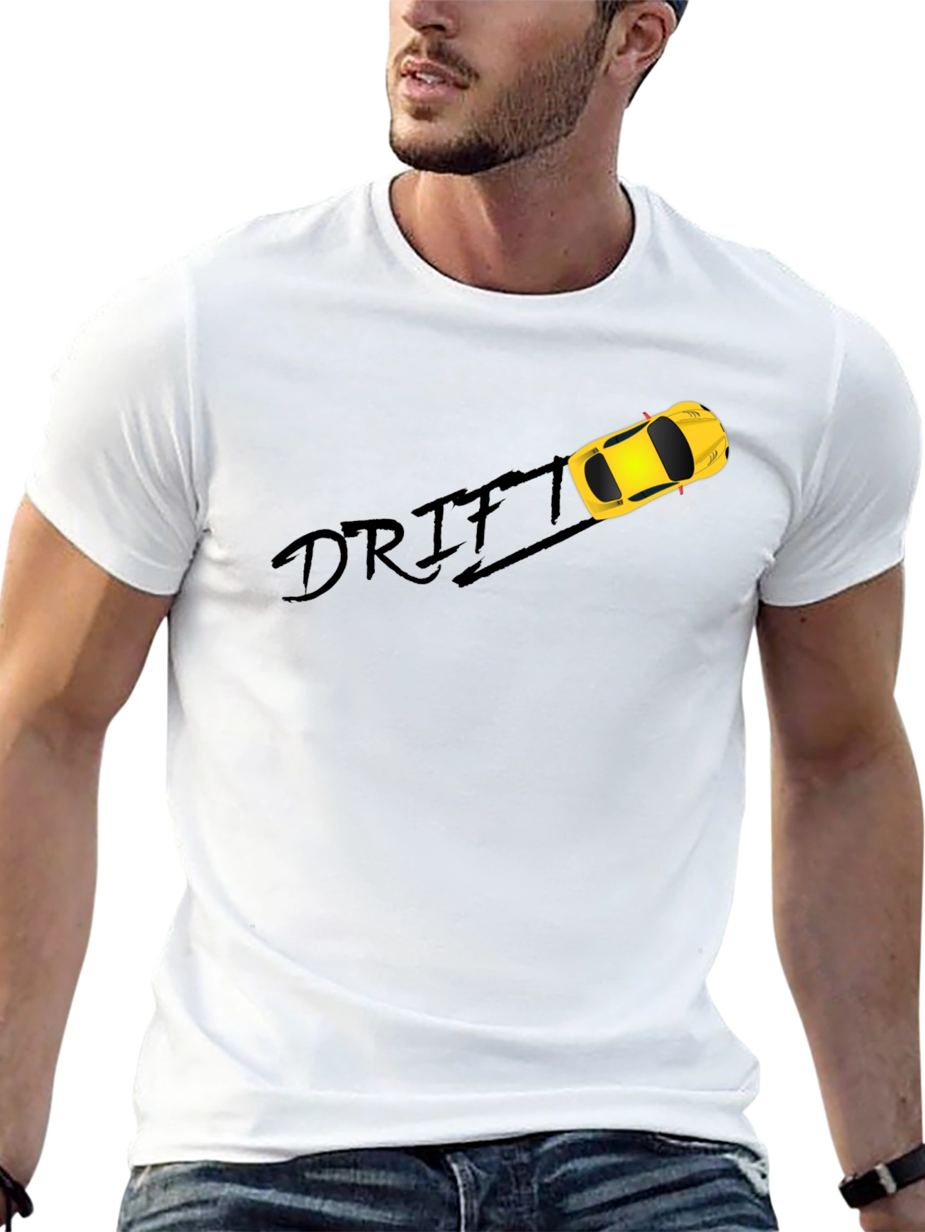 Drift Car Graphic Black T-Shirt