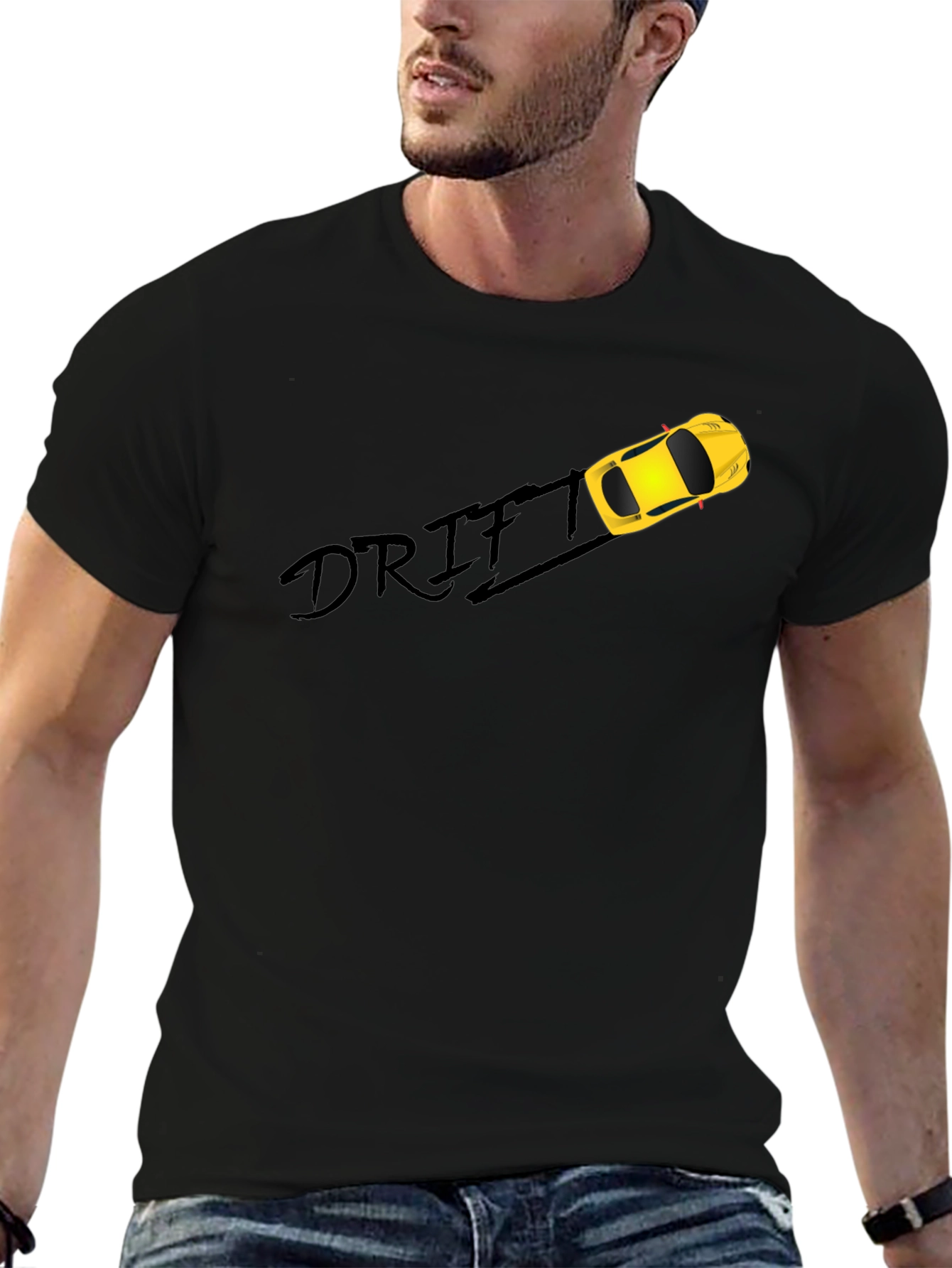 Drift Car Graphic Black T-Shirt