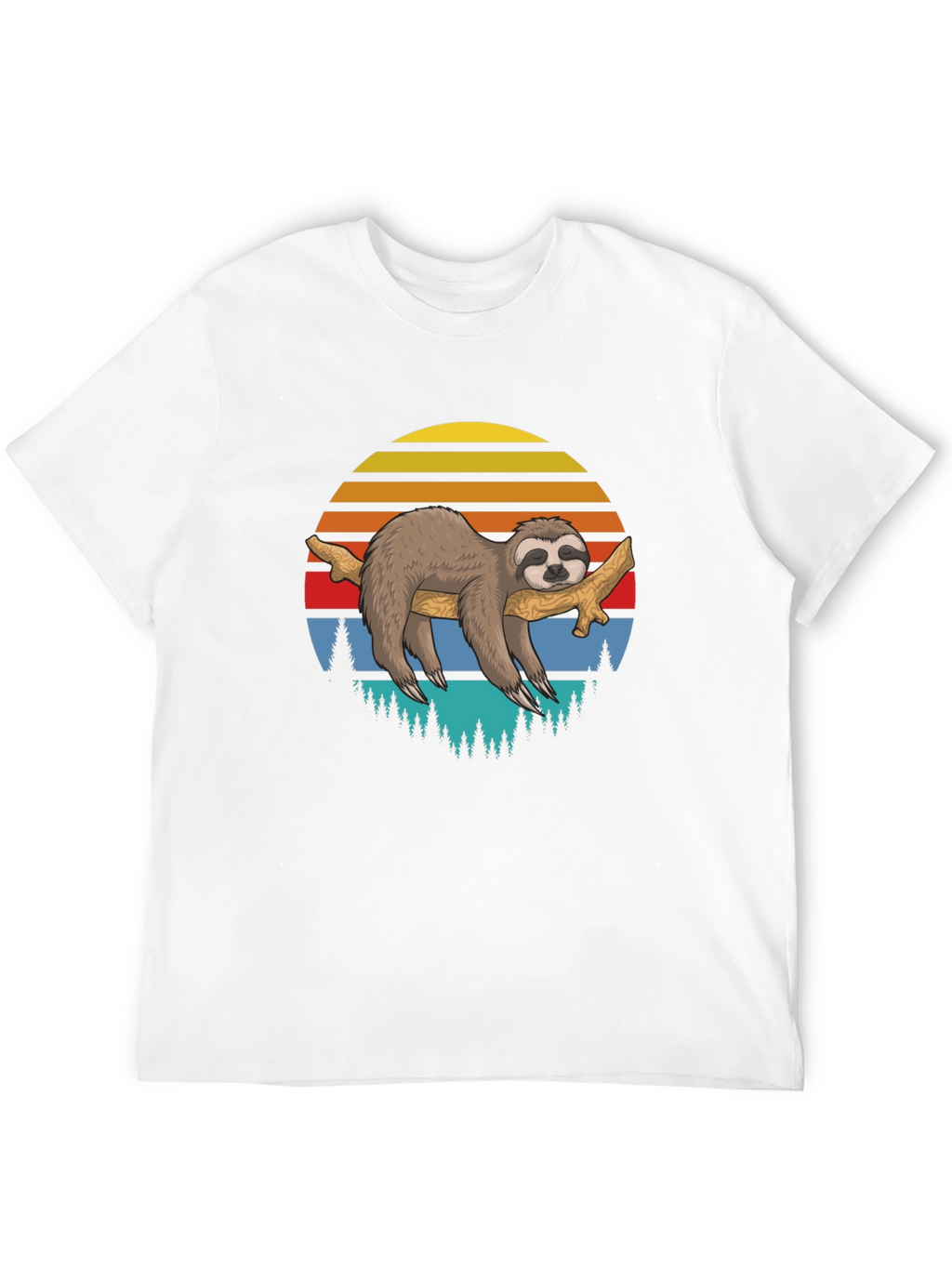 Lazy Sloth on Branch Graphic T-Shirt