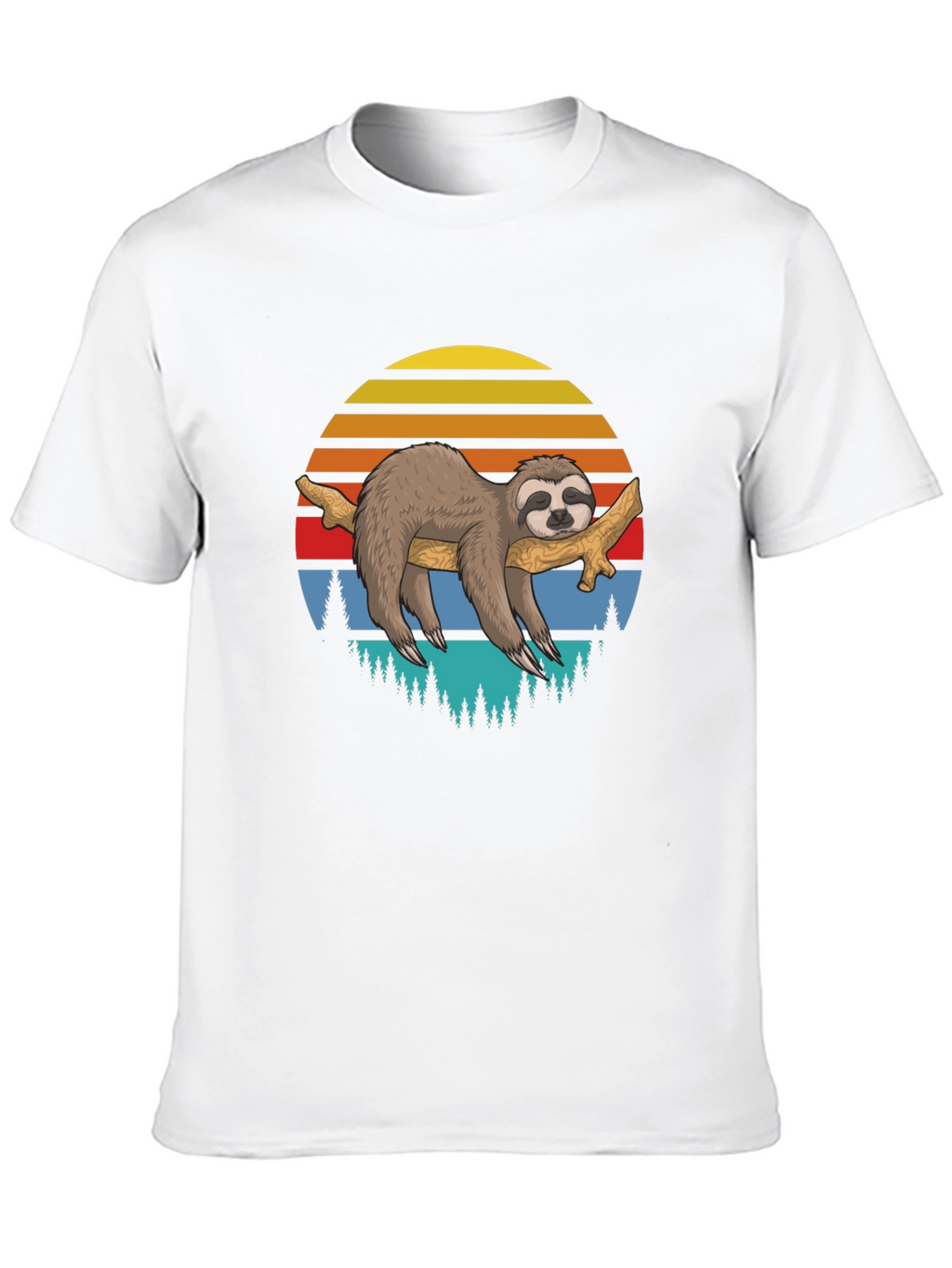 Lazy Sloth on Branch Graphic T-Shirt