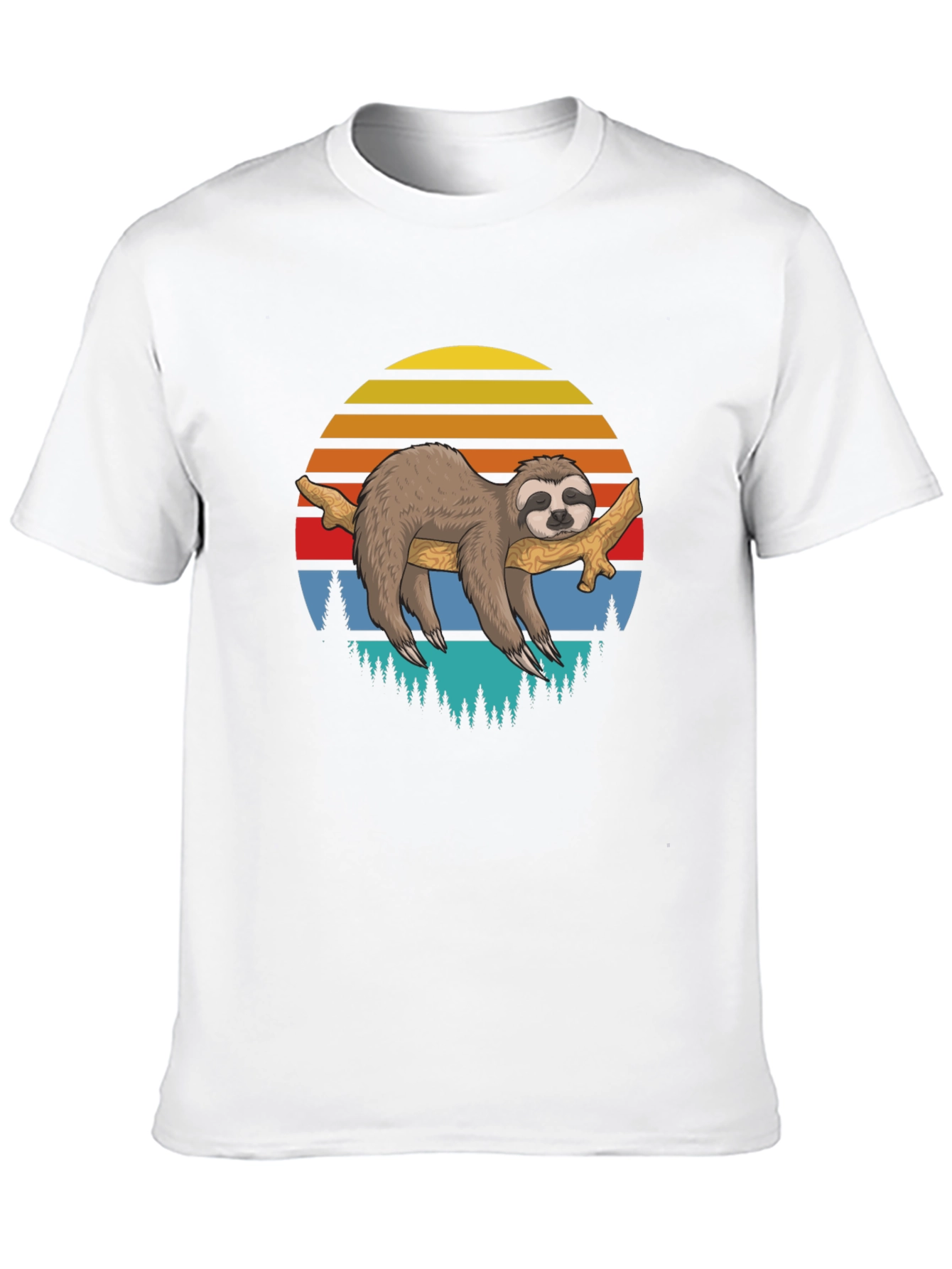 Lazy Sloth on Branch Graphic T-Shirt