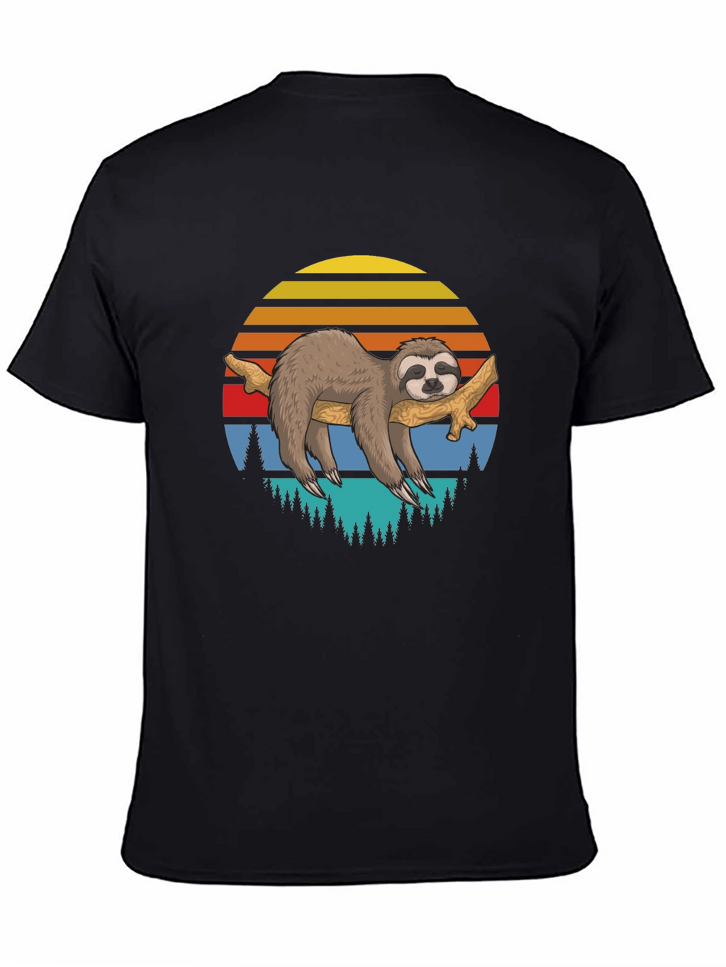 Lazy Sloth on Branch Graphic T-Shirt