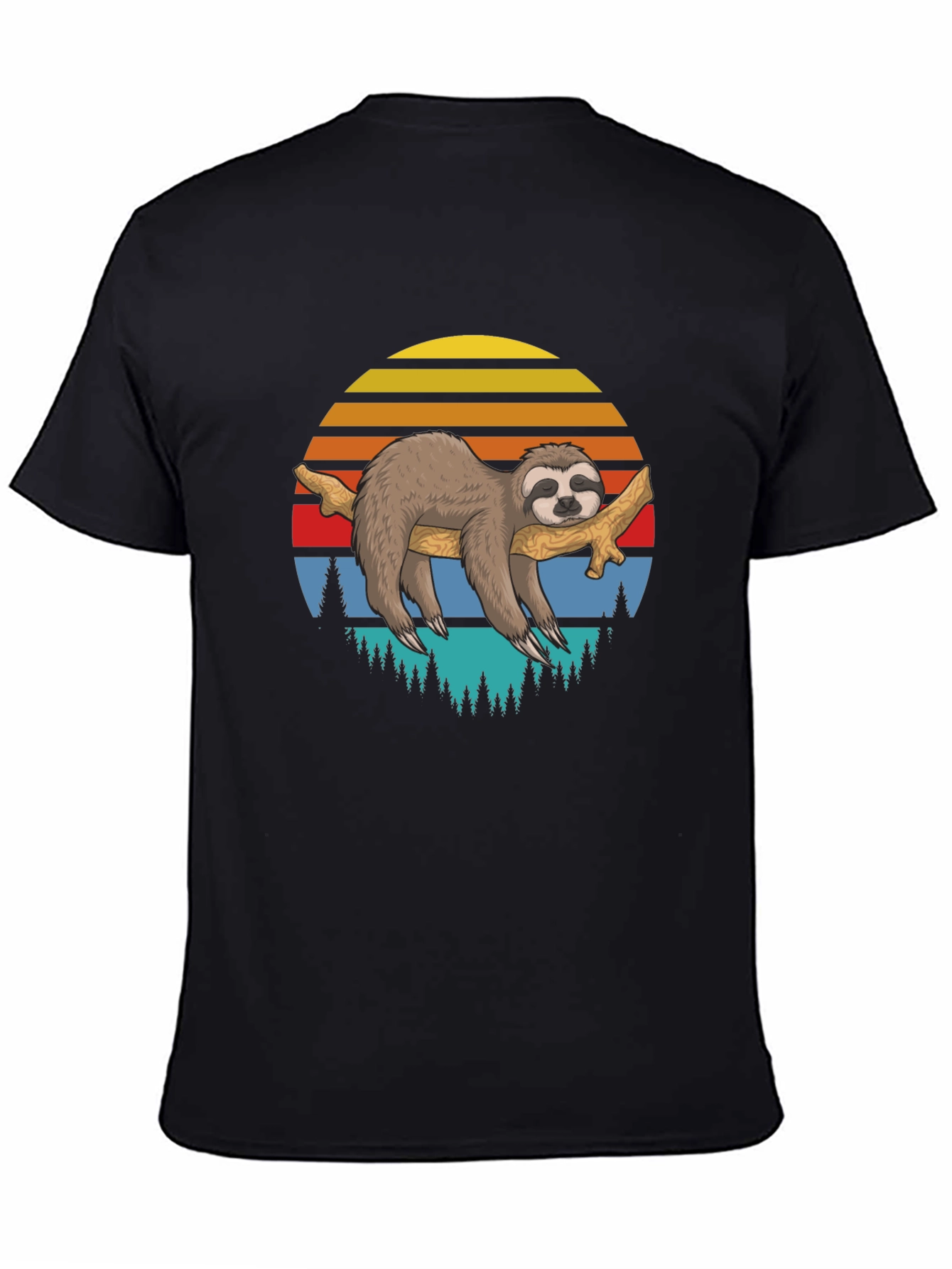 Lazy Sloth on Branch Graphic T-Shirt