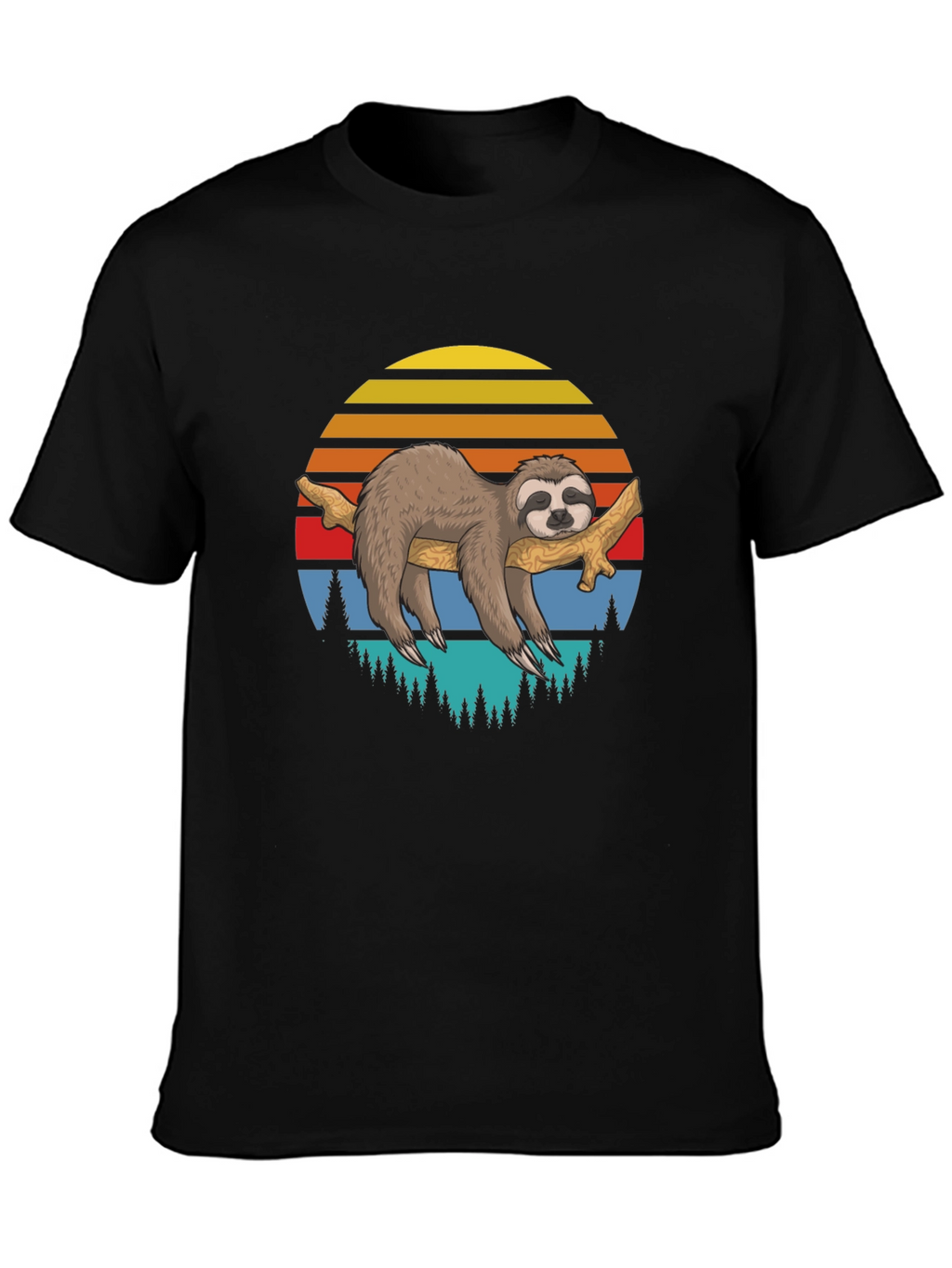 Lazy Sloth on Branch Graphic T-Shirt