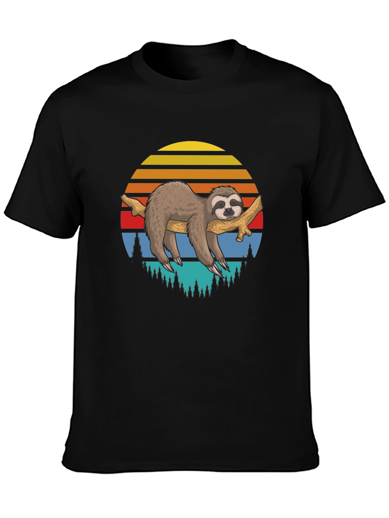 Lazy Sloth on Branch Graphic T-Shirt