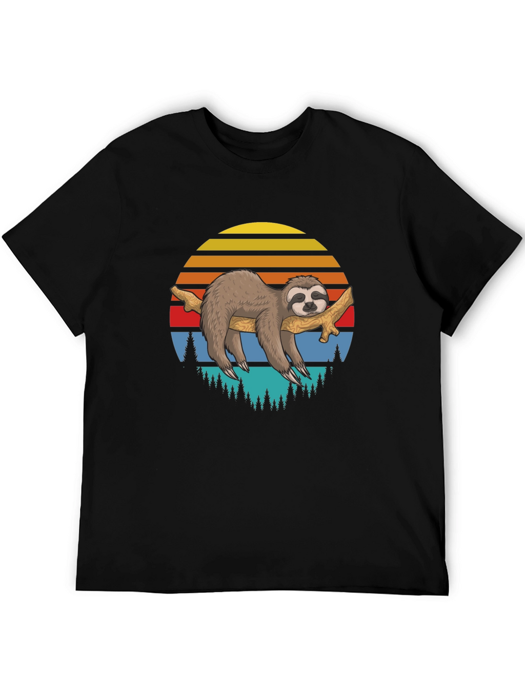 Lazy Sloth on Branch Graphic T-Shirt