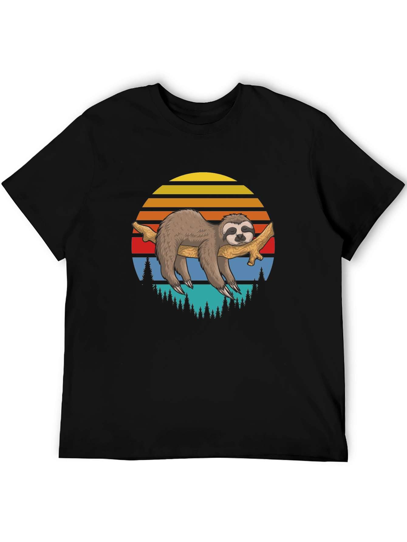 Lazy Sloth on Branch Graphic T-Shirt