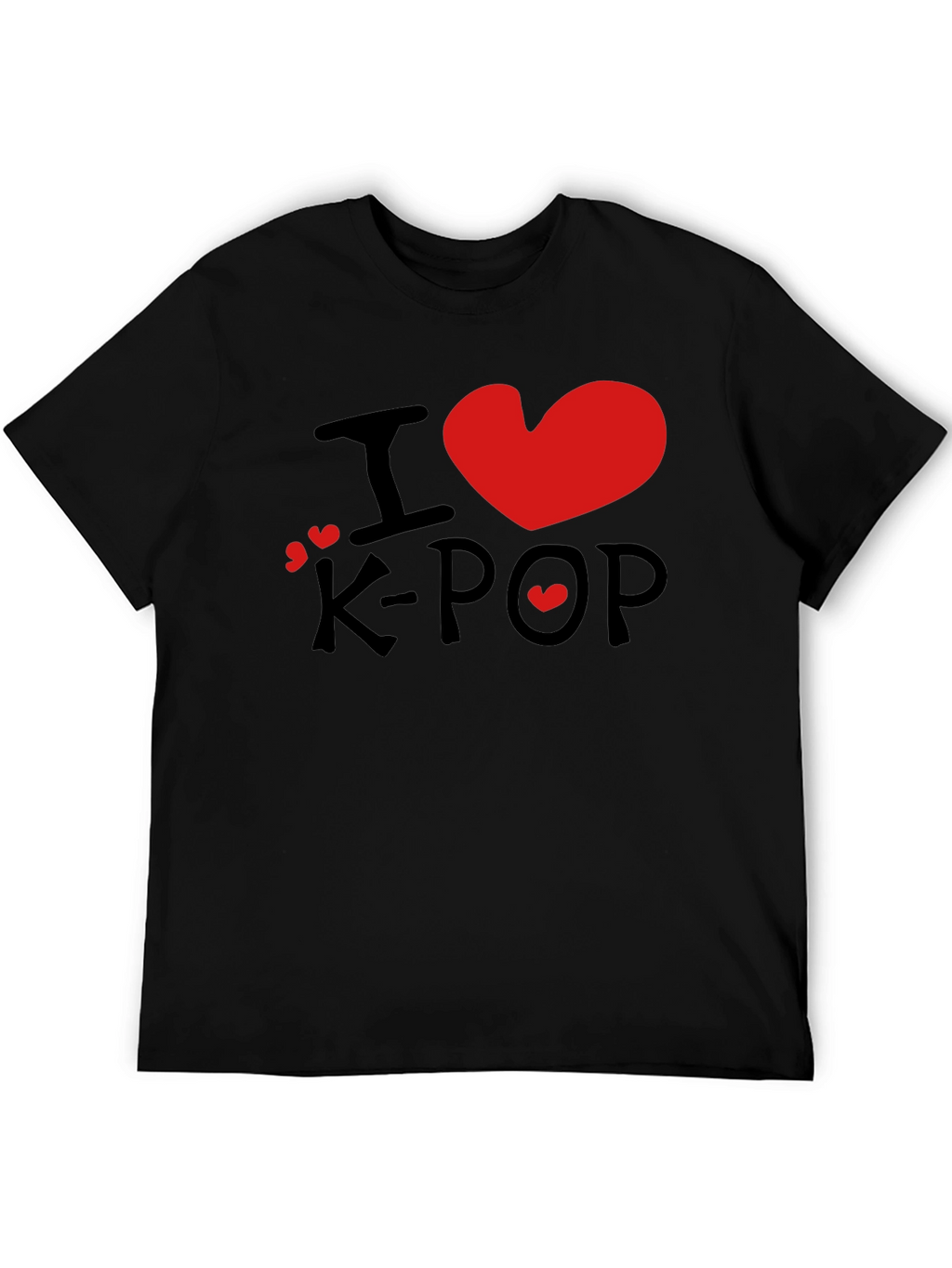 I Love K-Pop Graphic Tee - Stylish Black T-Shirt