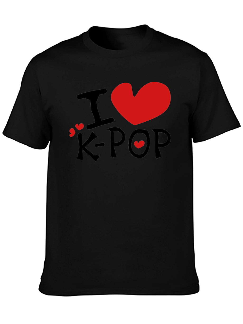 I Love K-Pop Graphic Tee - Stylish Black T-Shirt