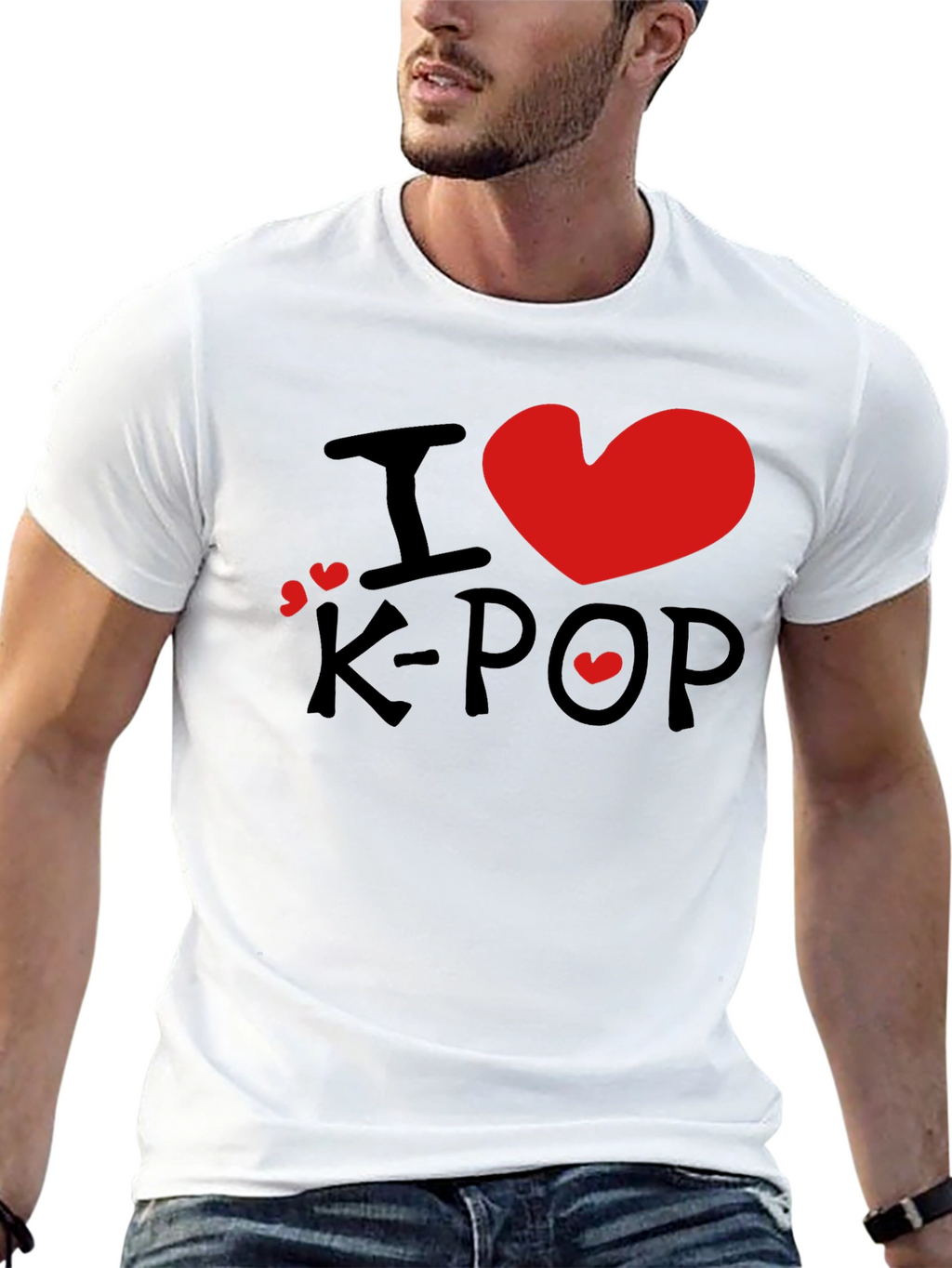 I Love K-Pop Graphic Tee - Stylish Black T-Shirt