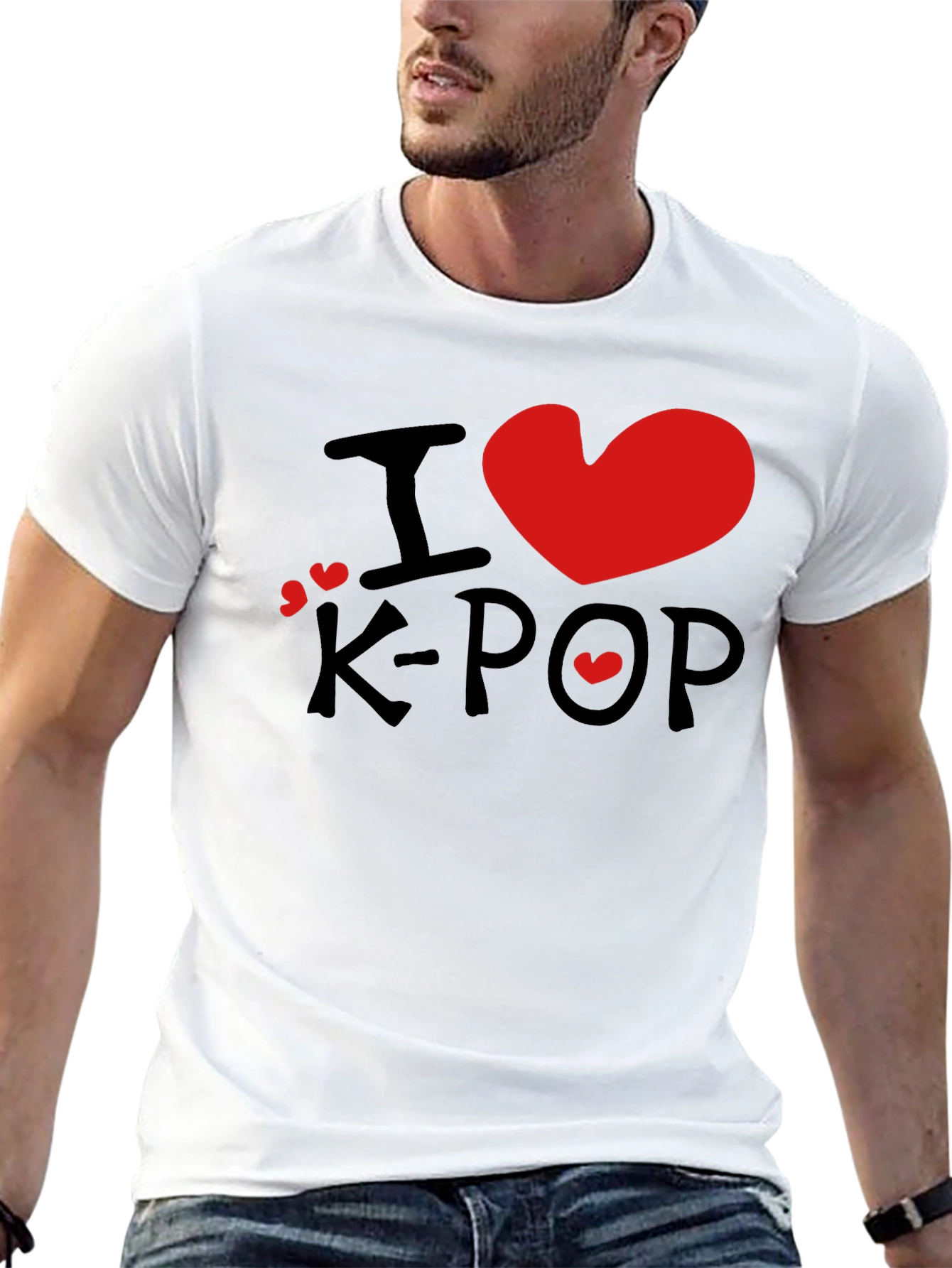 I Love K-Pop Graphic Tee - Stylish Black T-Shirt