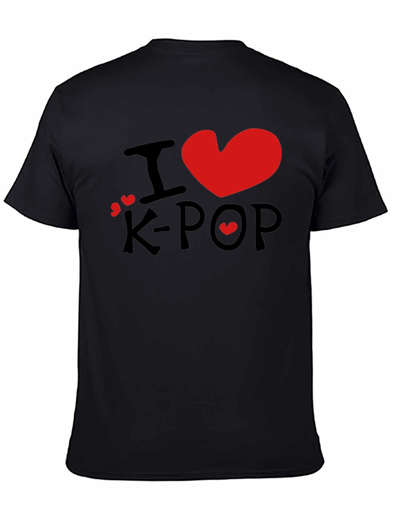 I Love K-Pop Graphic Tee - Stylish Black T-Shirt