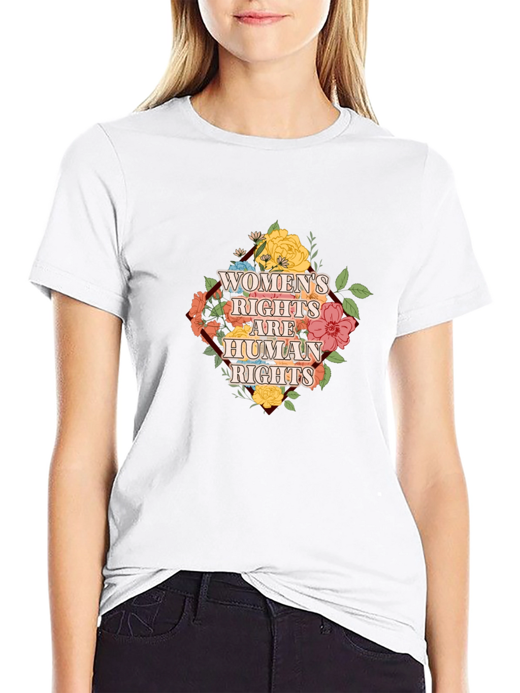 Womens Rights are Human Rights Floral T-Shirt