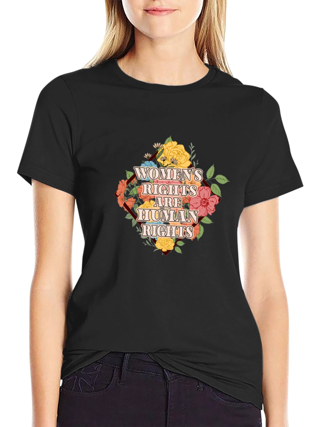 Womens Rights are Human Rights Floral T-Shirt