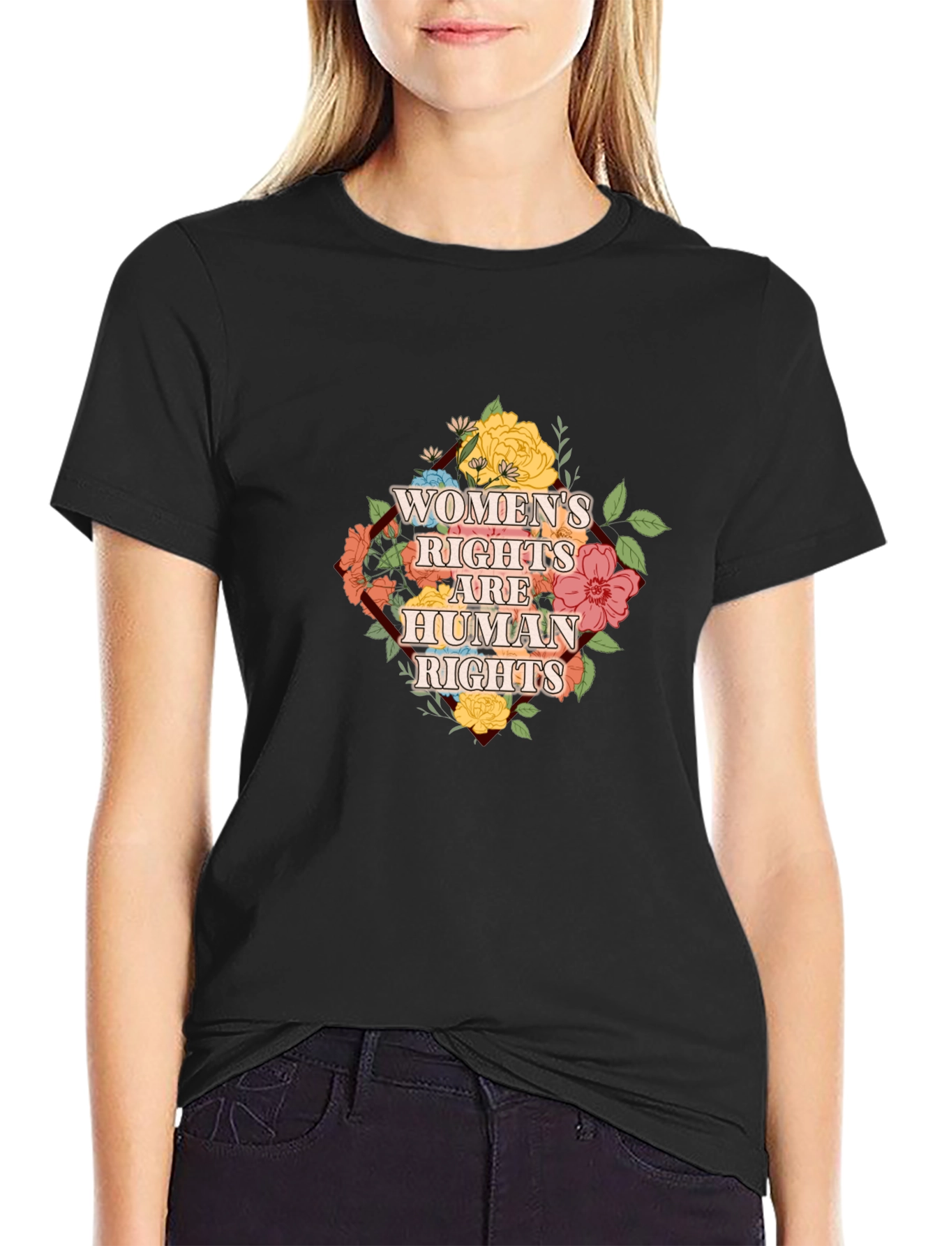 Womens Rights are Human Rights Floral T-Shirt
