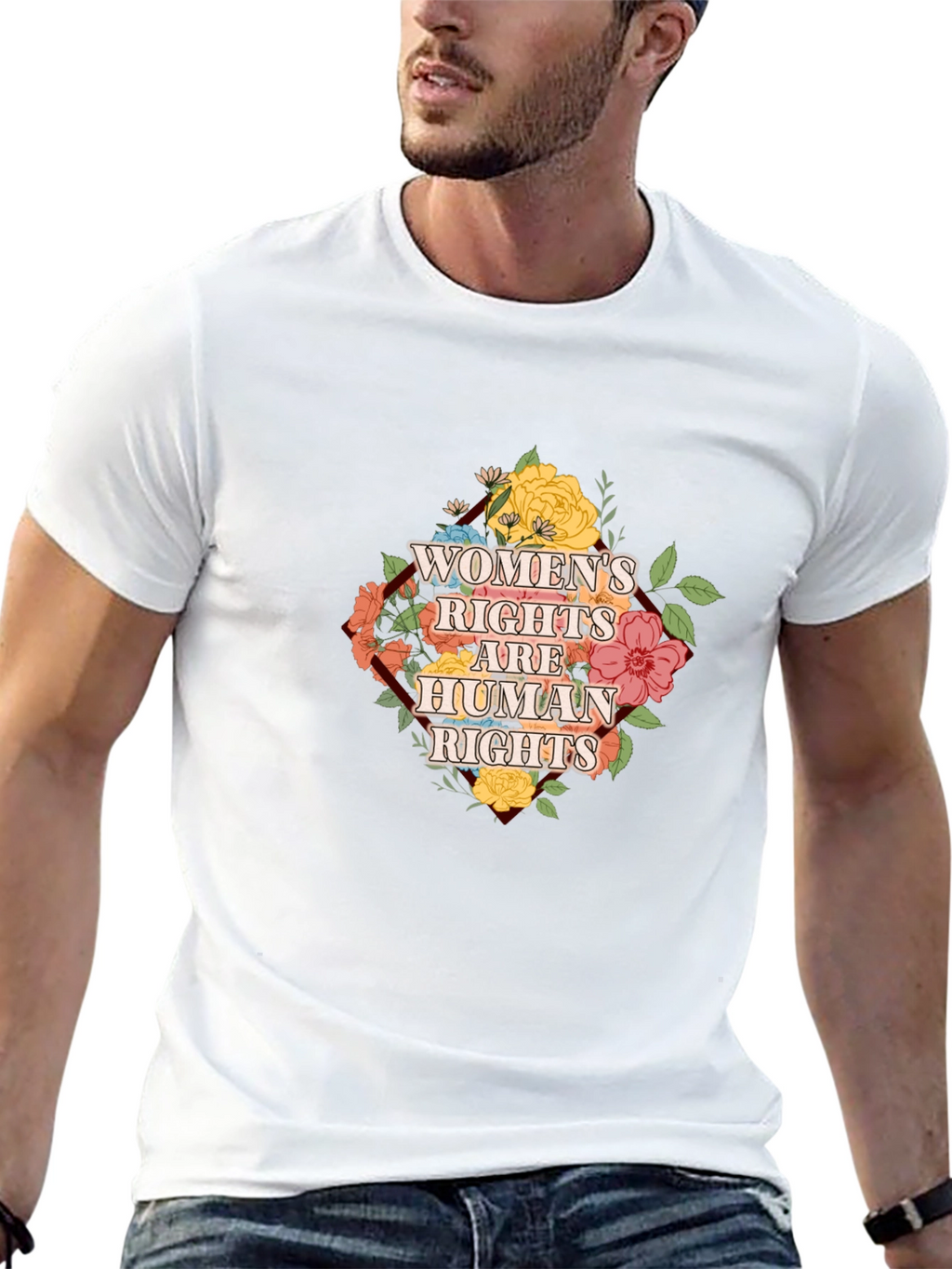 Womens Rights are Human Rights Floral T-Shirt
