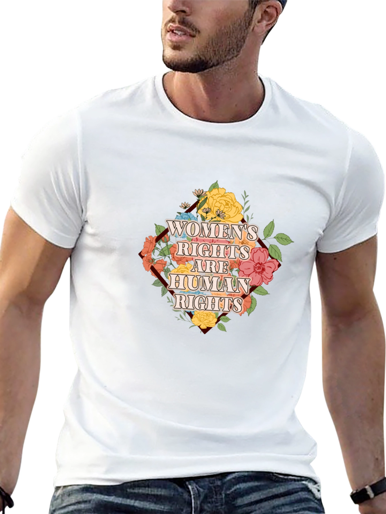 Womens Rights are Human Rights Floral T-Shirt