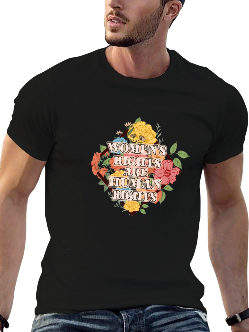 Womens Rights are Human Rights Floral T-Shirt