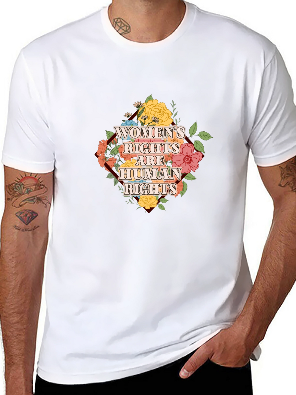 Womens Rights are Human Rights Floral T-Shirt